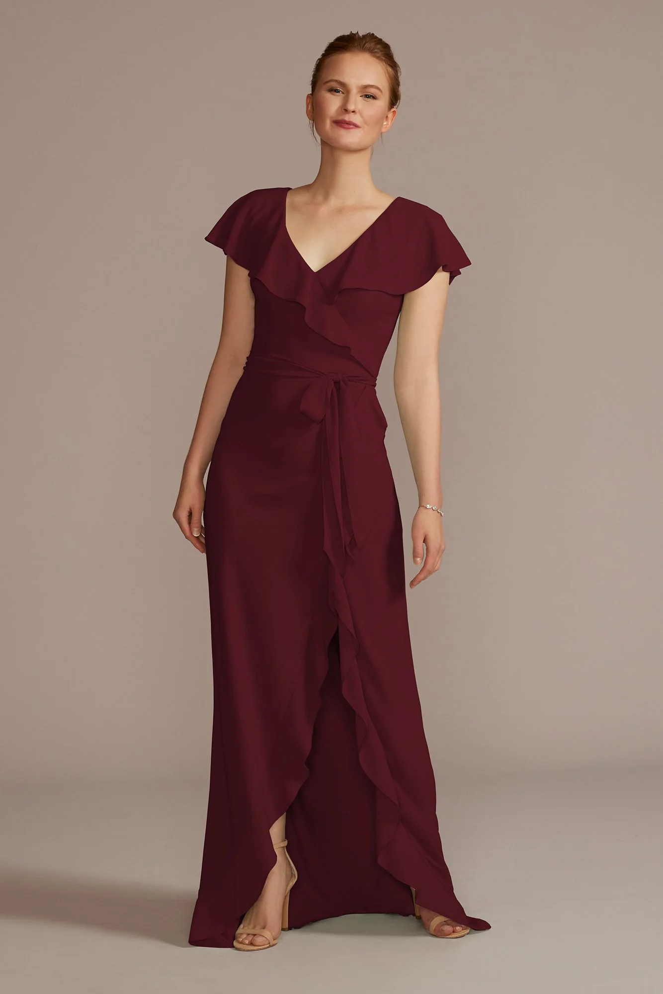 Chiffon High-Low Ruffle Dress - Image 27