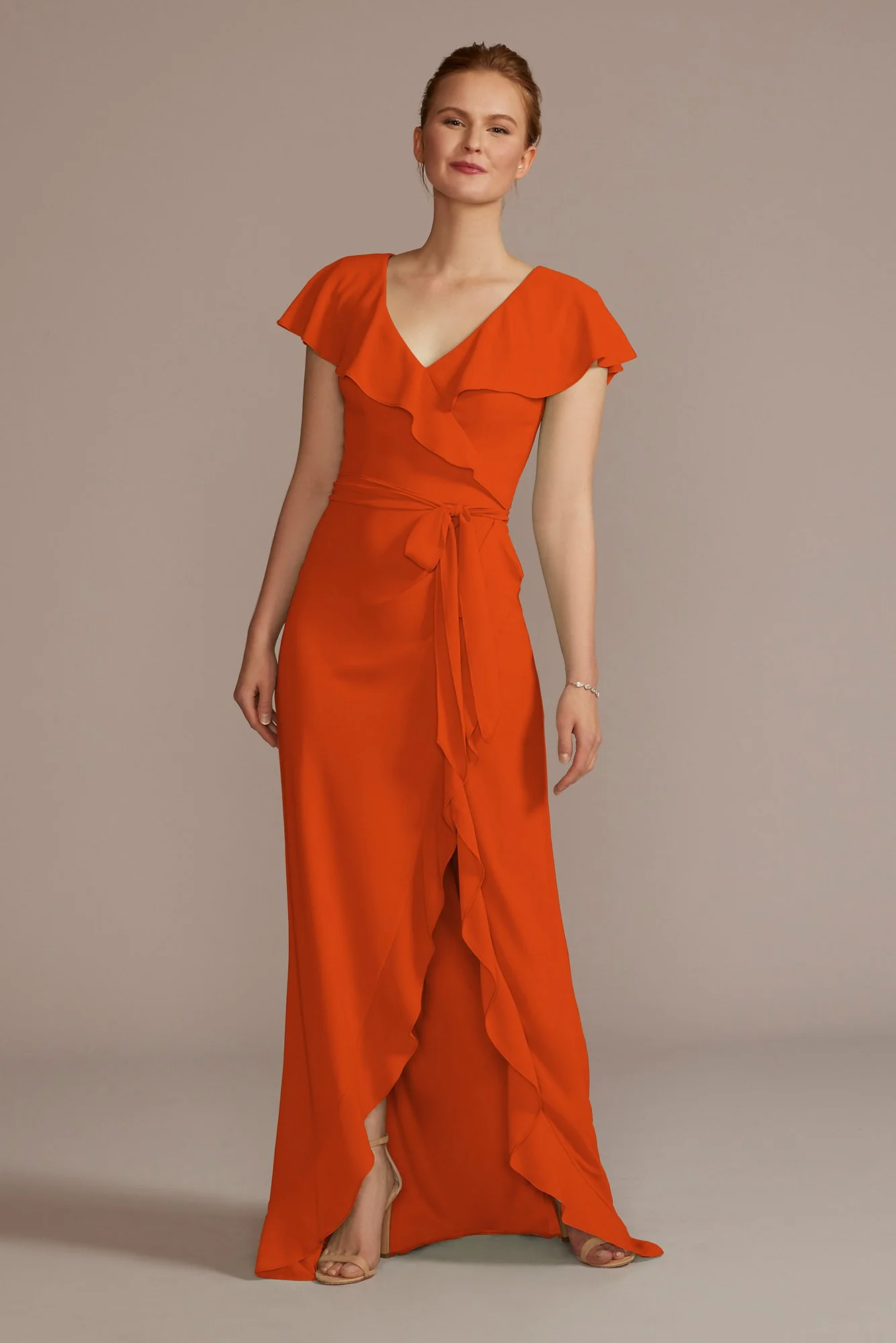 Chiffon High-Low Ruffle Dress - Image 38