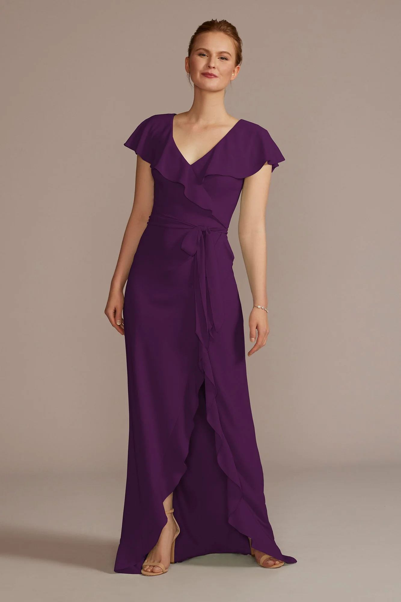 Chiffon High-Low Ruffle Dress - Image 45