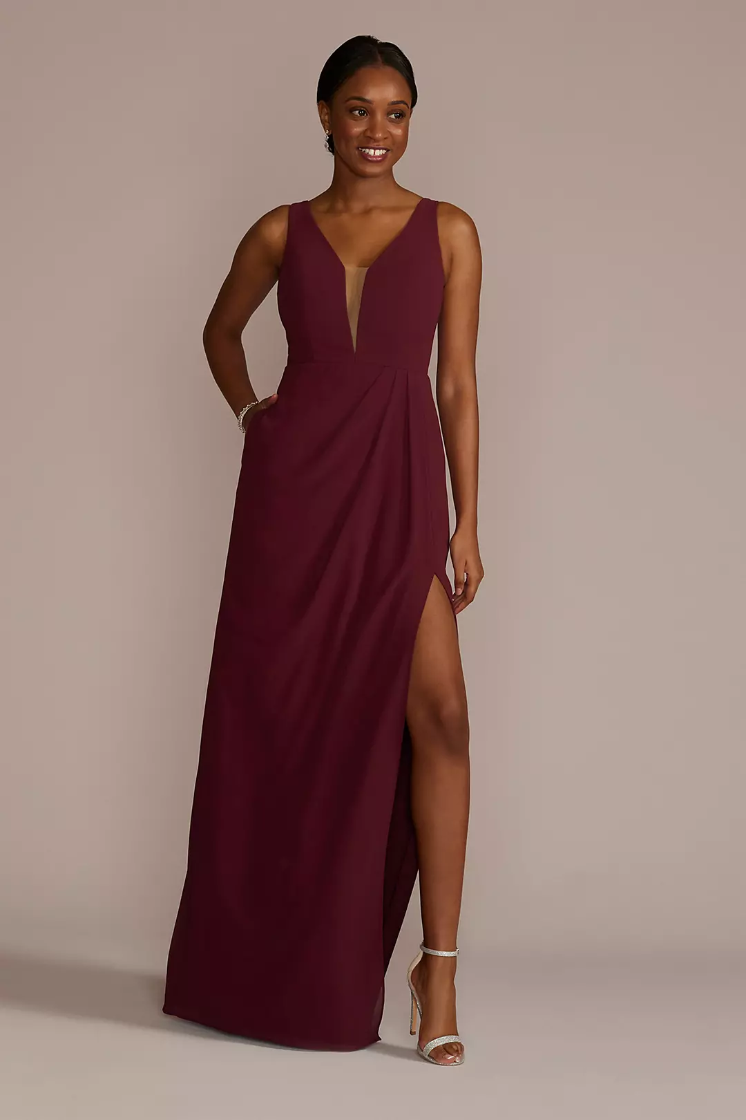 Chiffon Illusion Cutouts Dress - Image 54