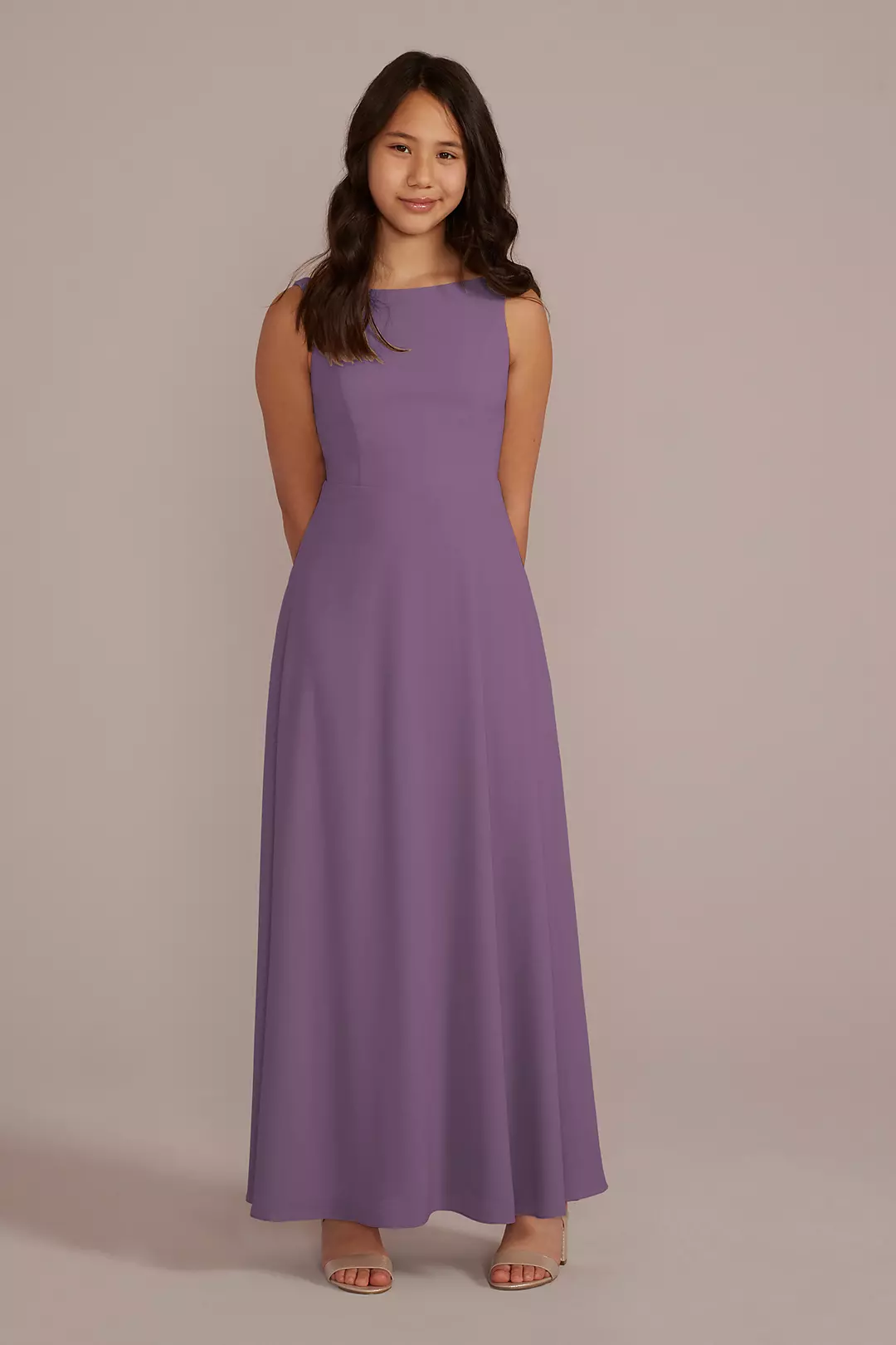 Chiffon Junior Bridesmaid Dress with Tie Back - Image 14