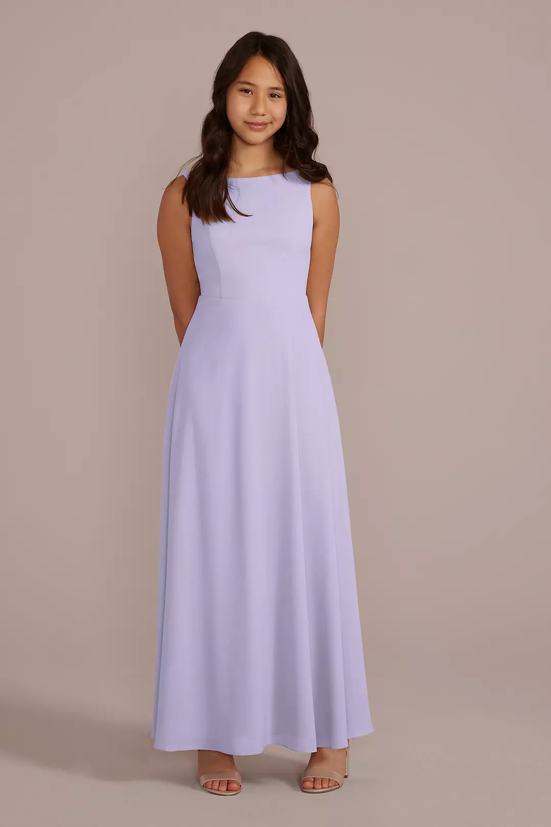 Chiffon Junior Bridesmaid Dress with Tie Back - Image 26