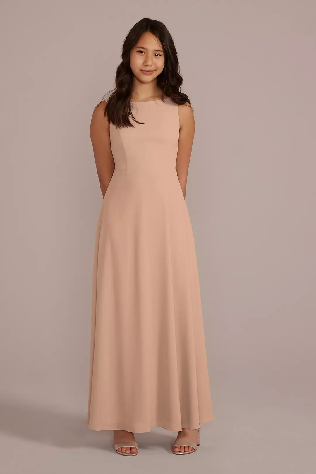 Chiffon Junior Bridesmaid Dress with Tie Back - Image 29
