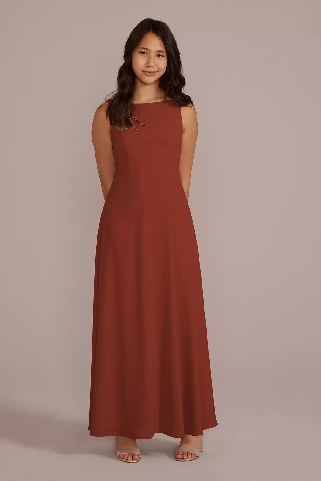 Chiffon Junior Bridesmaid Dress with Tie Back - Image 42