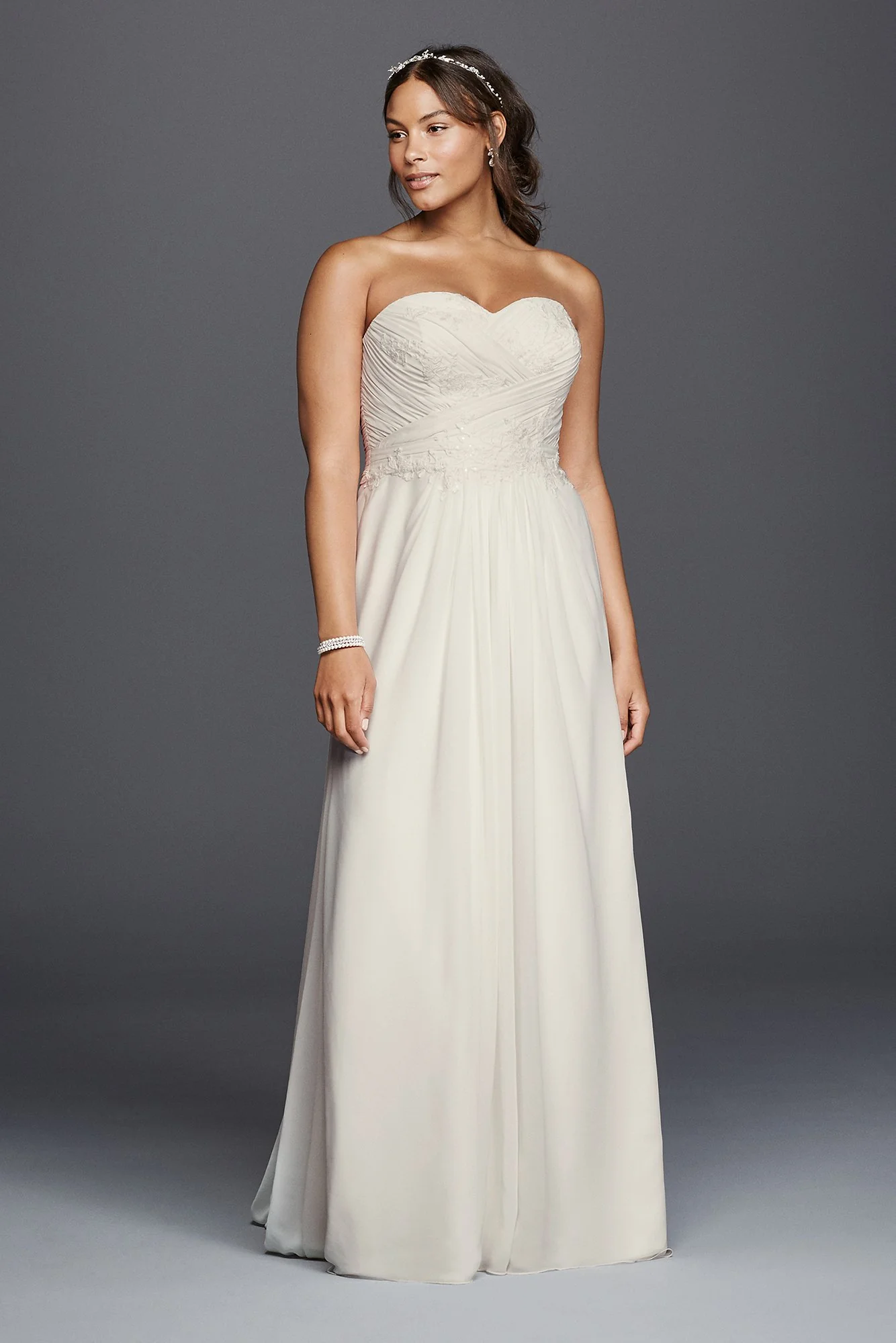 Chiffon Lace Sweetheart Wedding Dress - Image 7