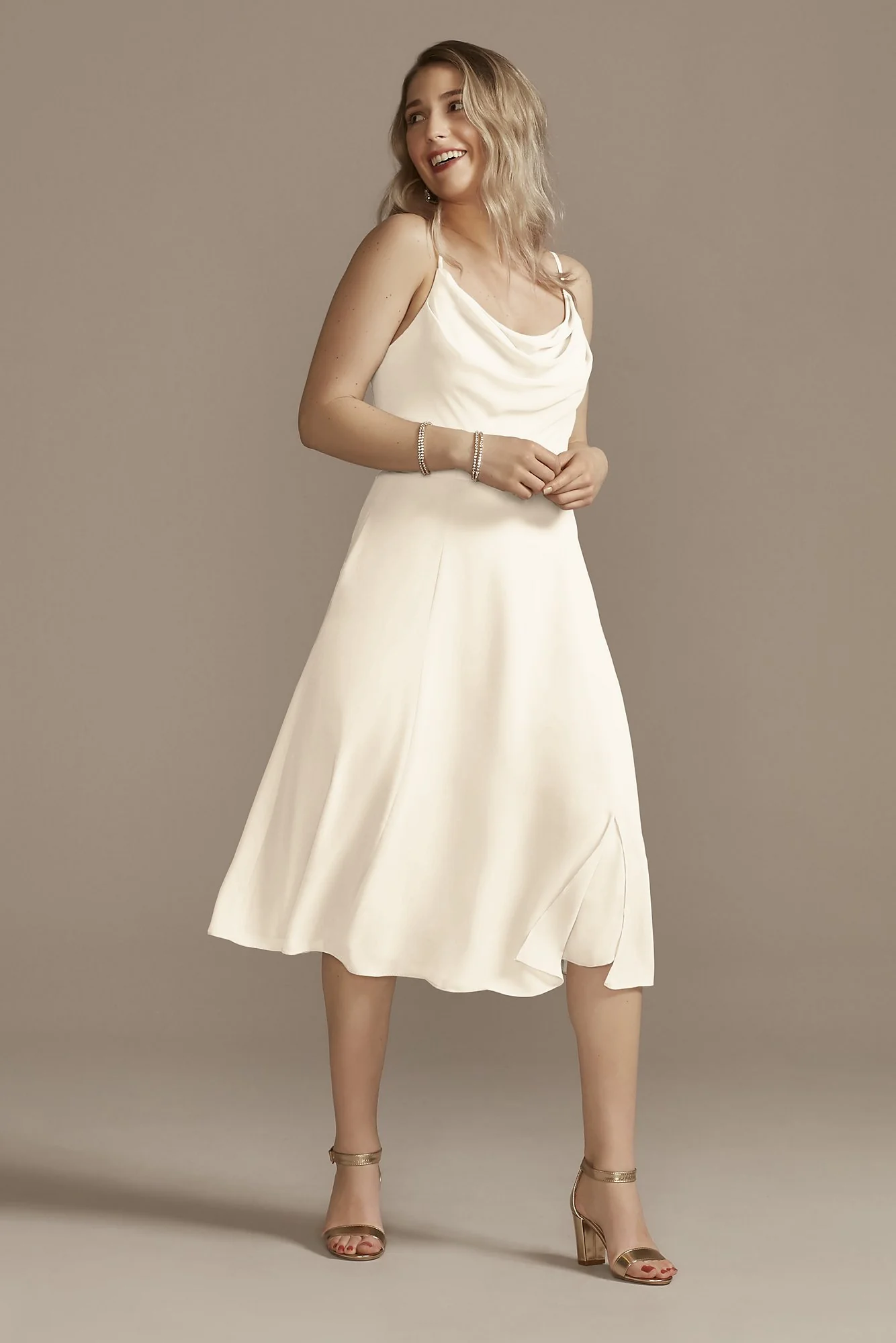 Chiffon Midi Cowl Neck Dress - Image 26