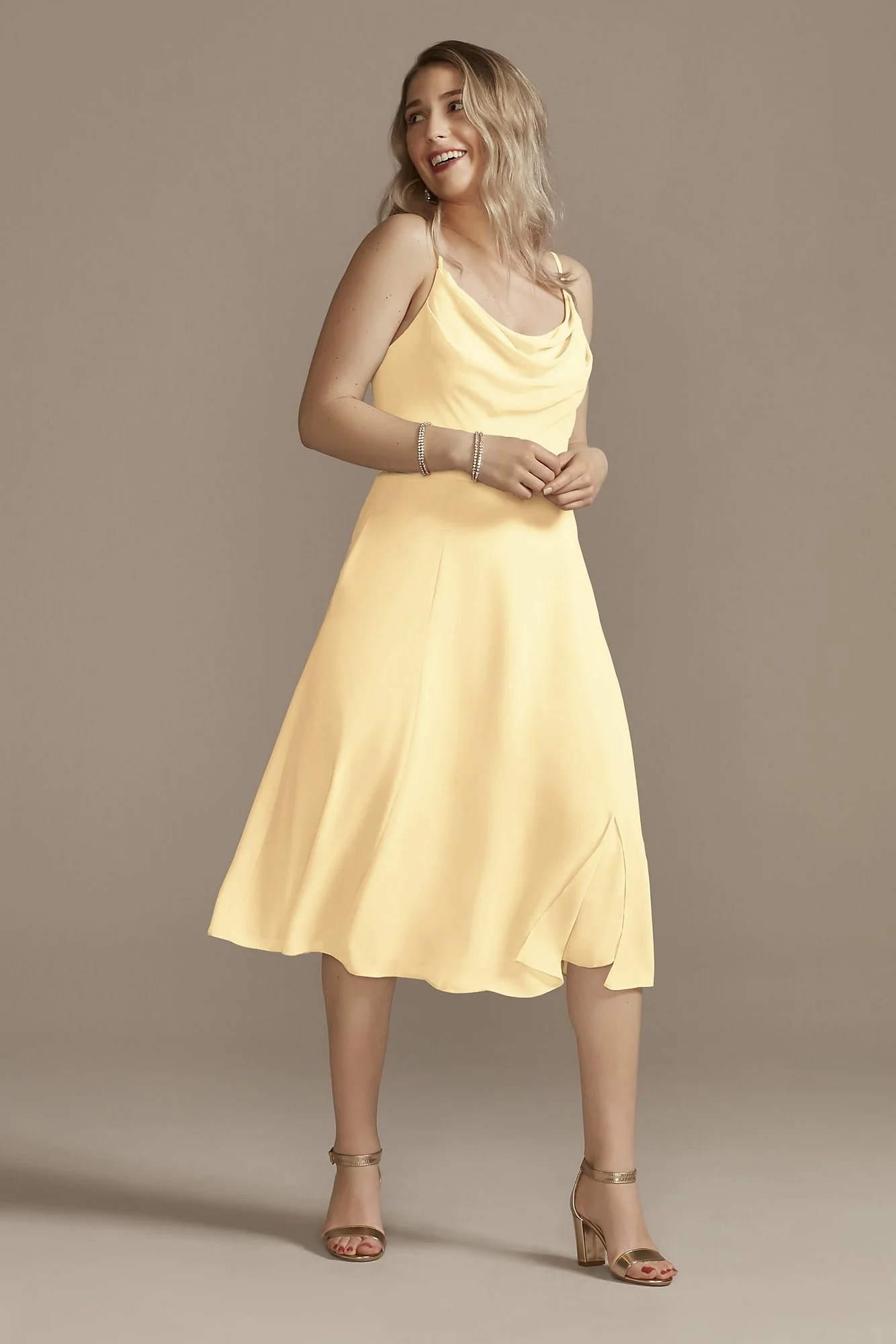 Chiffon Midi Cowl Neck Dress - Image 32
