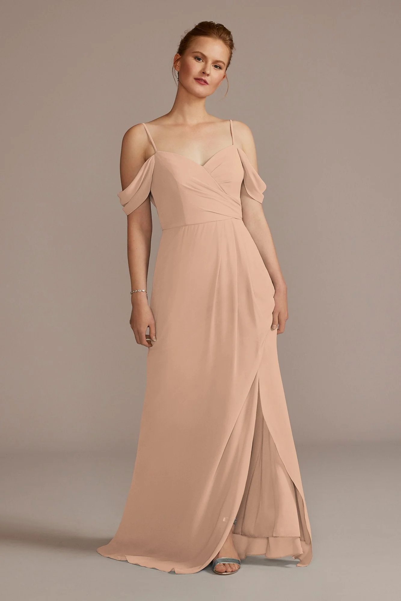 Chiffon Off-the-Shoulder Dress - Image 11