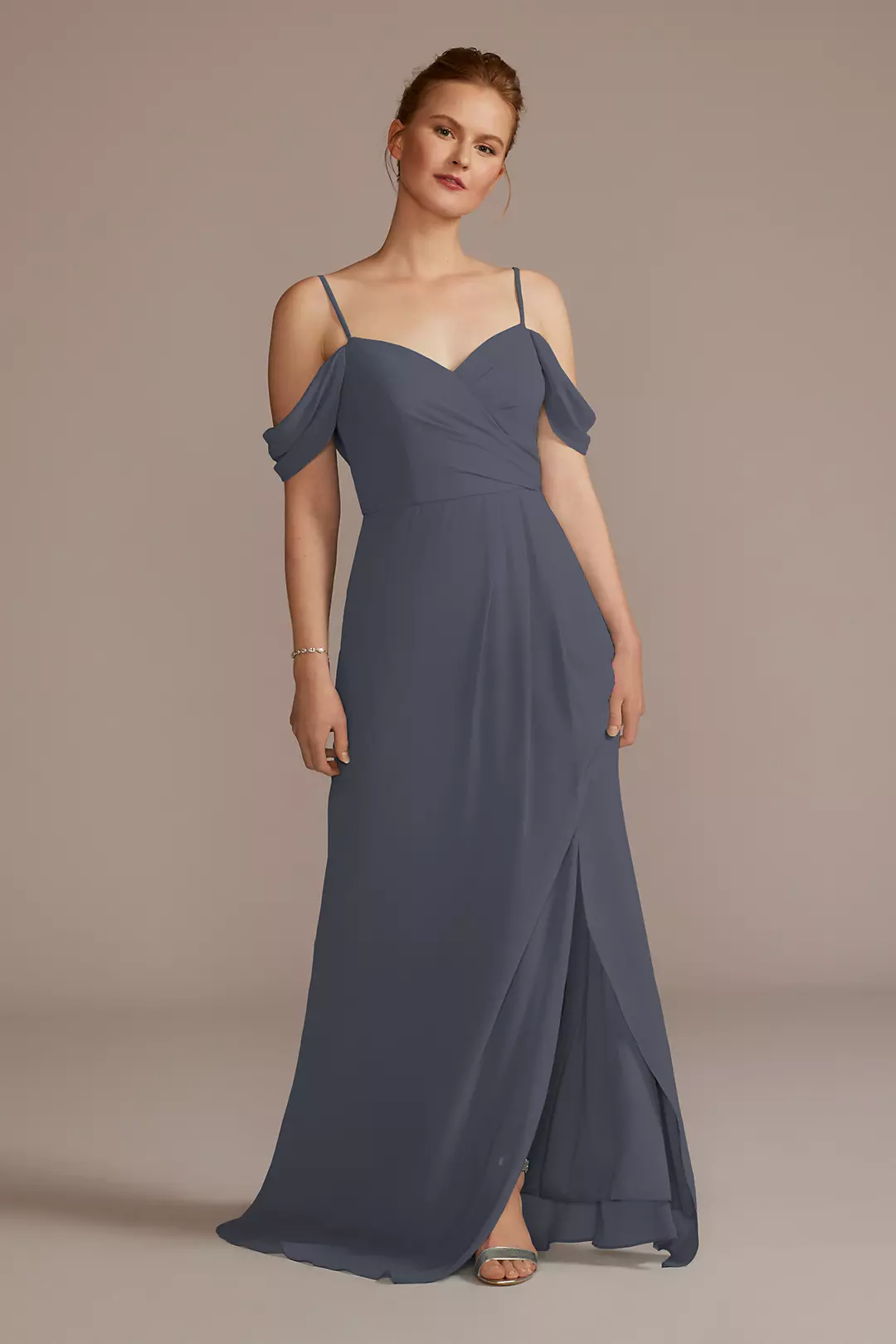 Chiffon Off-the-Shoulder Dress - Image 12