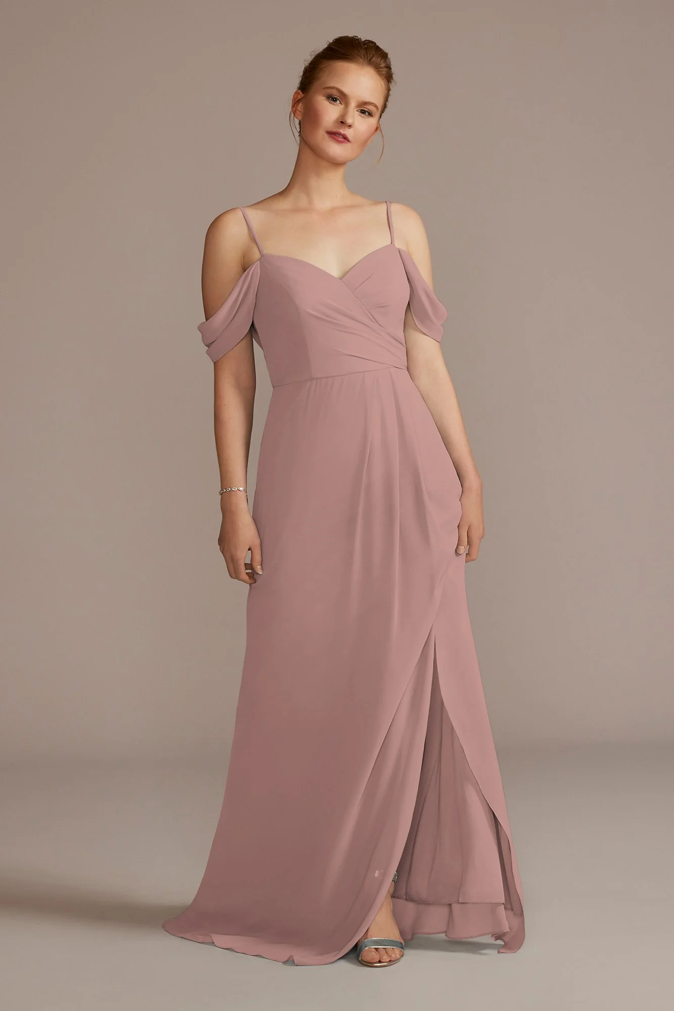 Chiffon Off-the-Shoulder Dress - Image 13