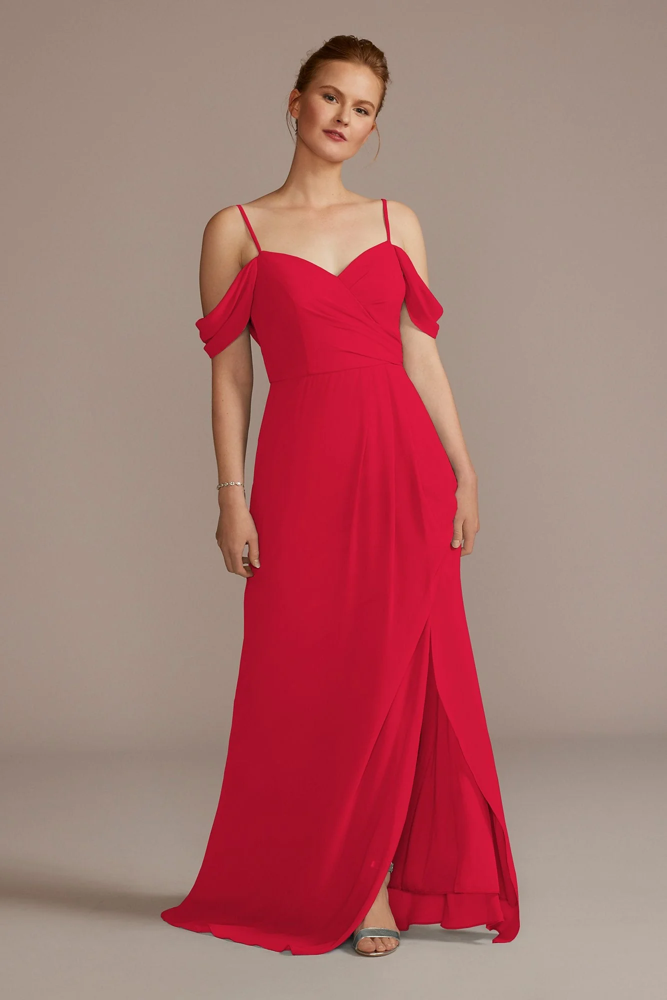 Chiffon Off-the-Shoulder Dress - Image 18