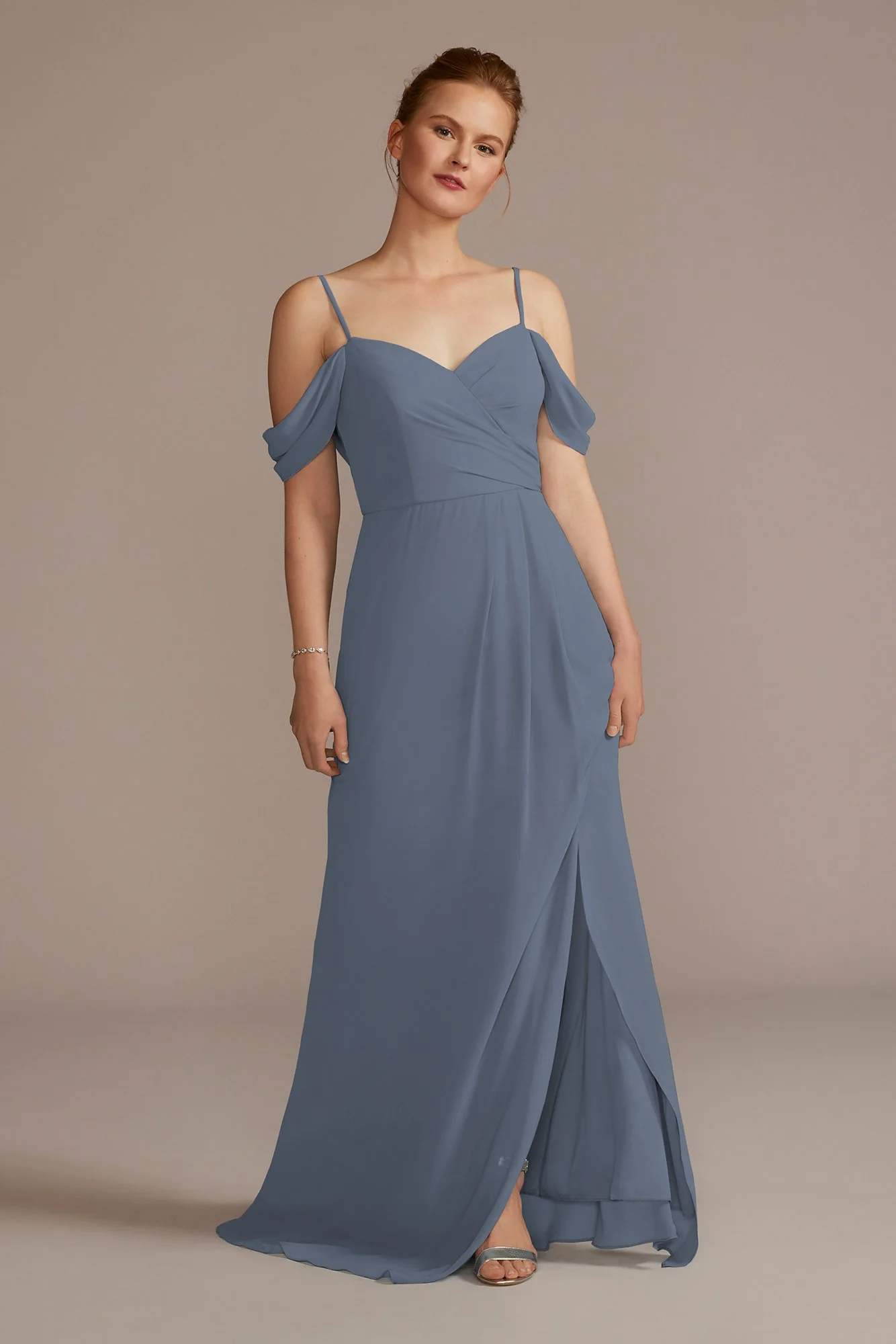 Chiffon Off-the-Shoulder Dress - Image 23