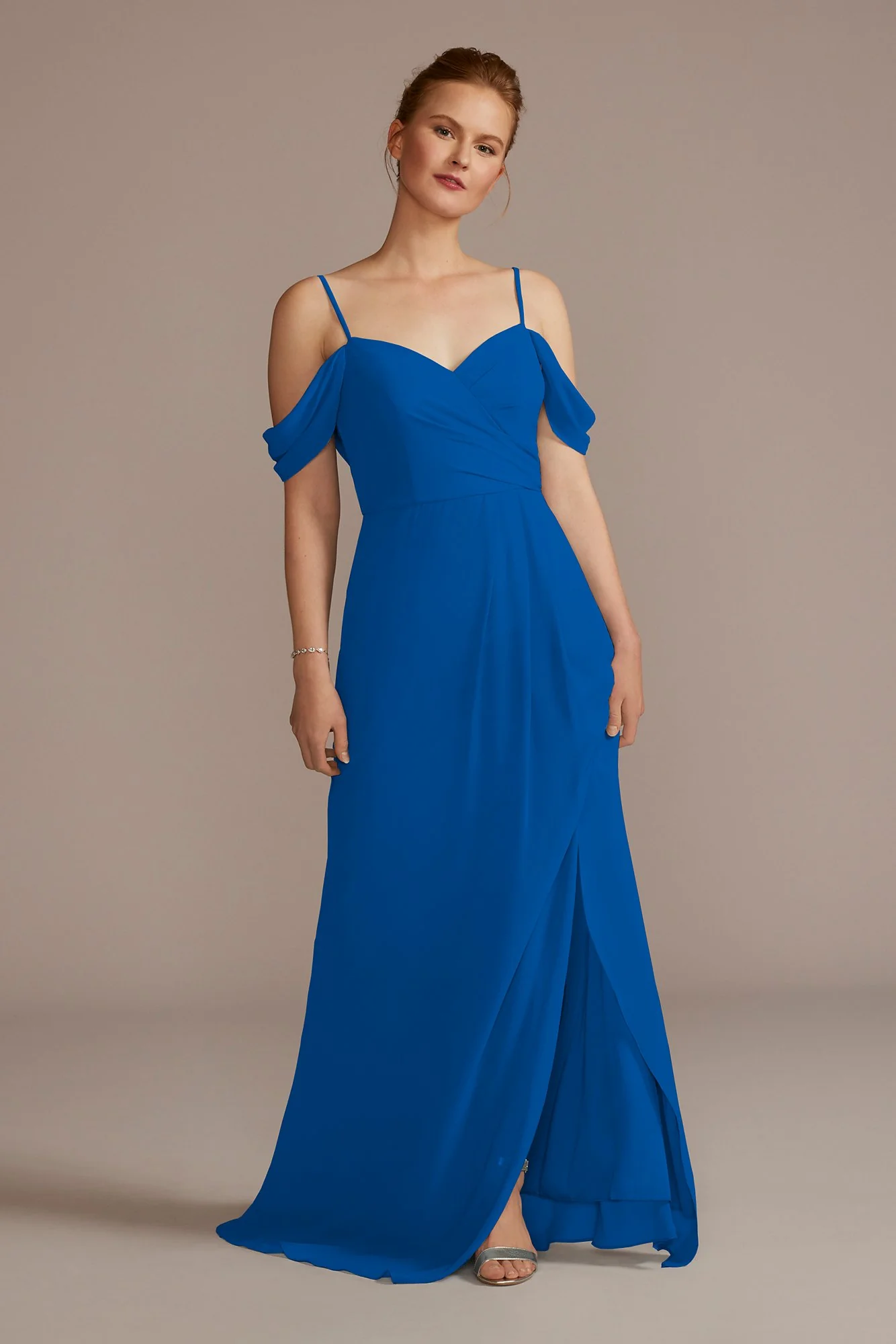 Chiffon Off-the-Shoulder Dress - Image 26