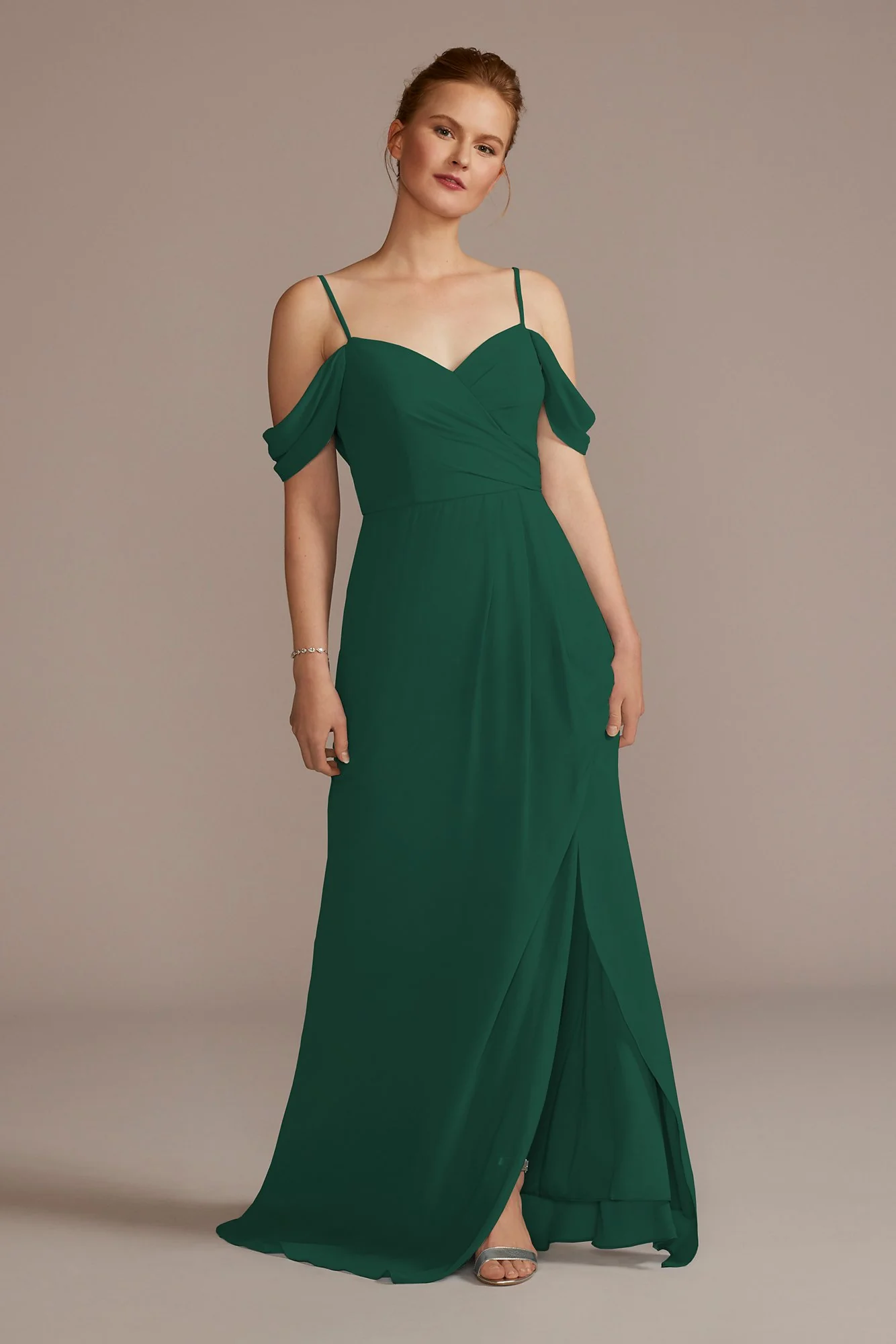 Chiffon Off-the-Shoulder Dress - Image 28