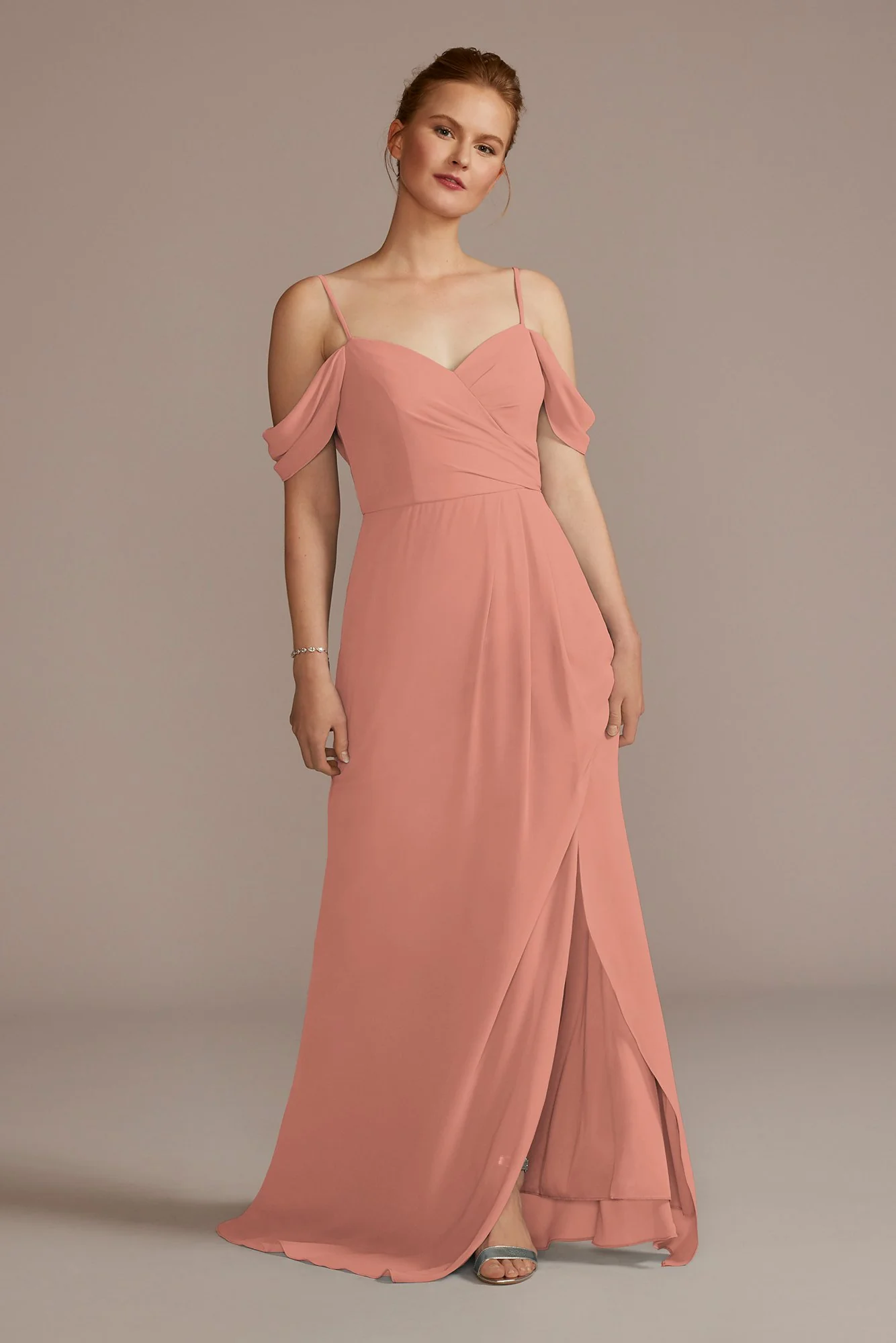 Chiffon Off-the-Shoulder Dress - Image 29