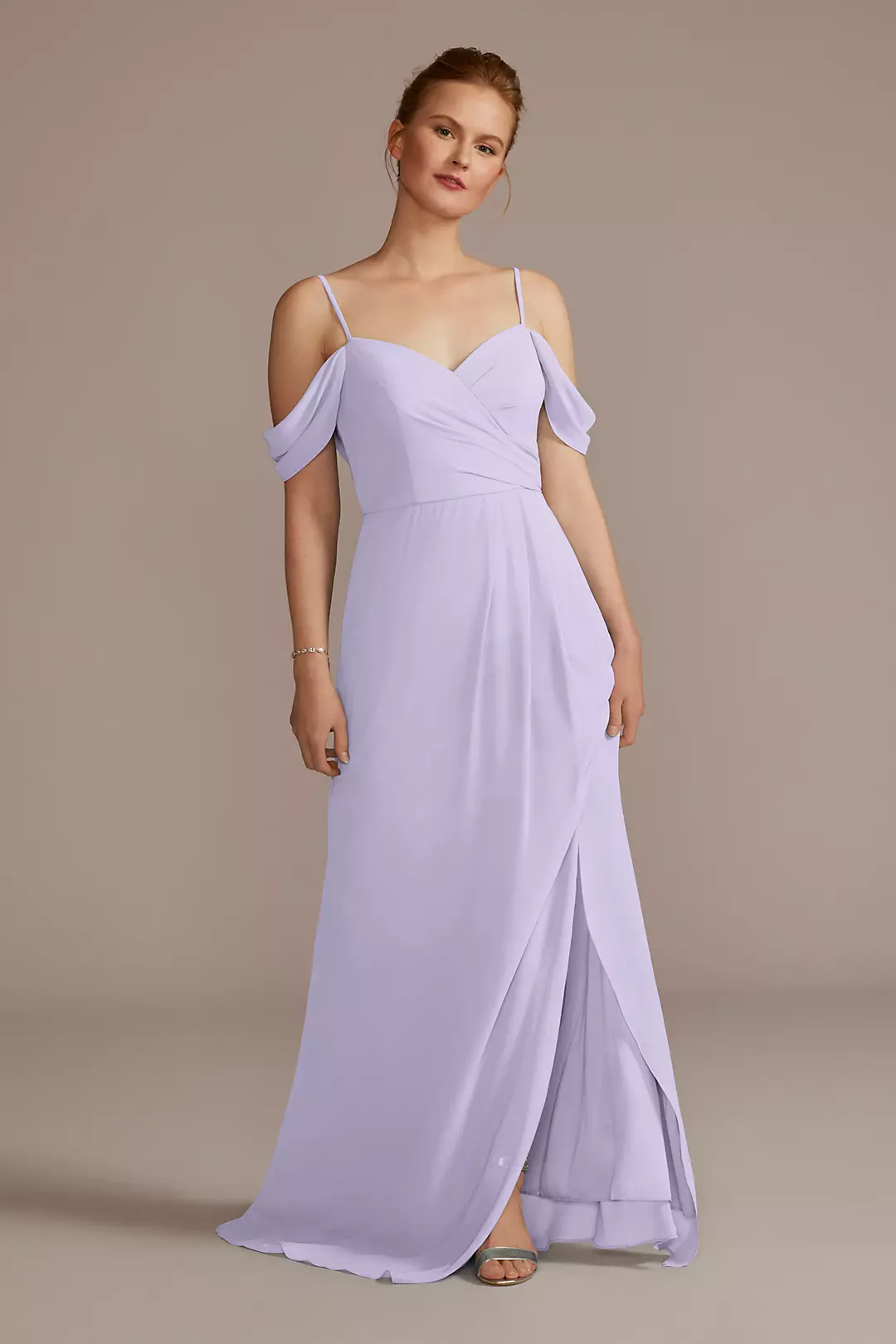 Chiffon Off-the-Shoulder Dress - Image 36