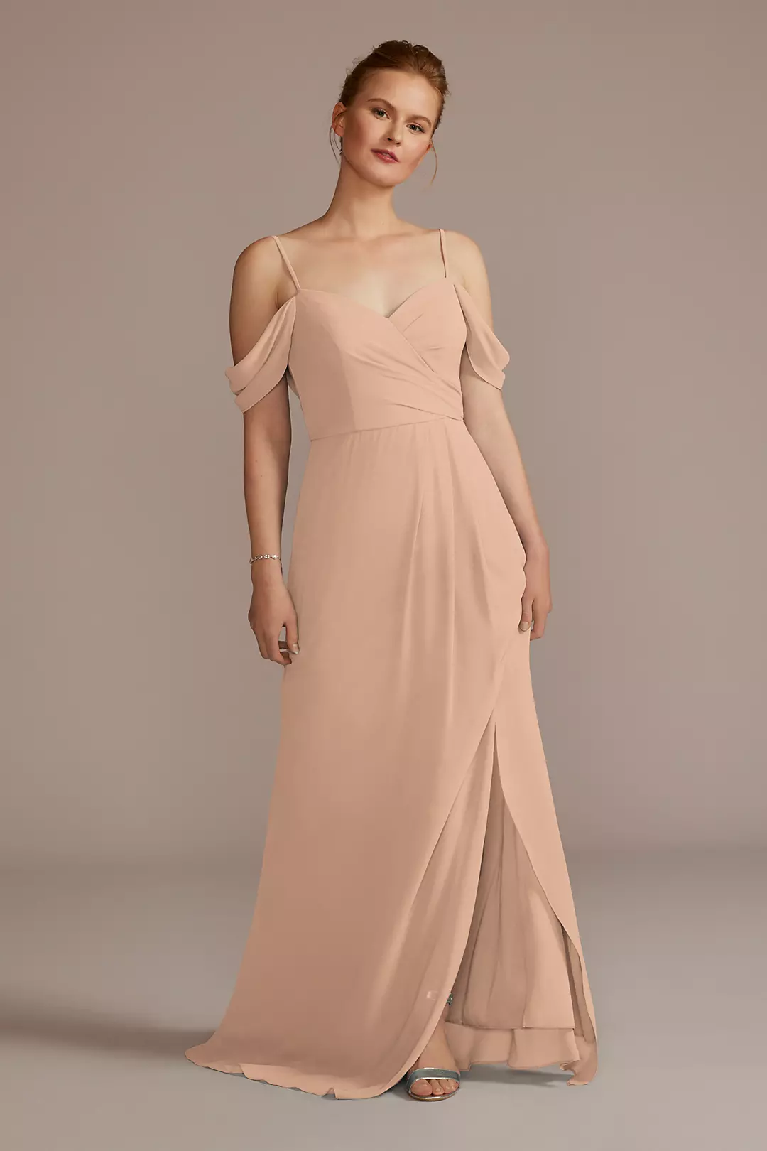 Chiffon Off-the-Shoulder Dress - Image 42