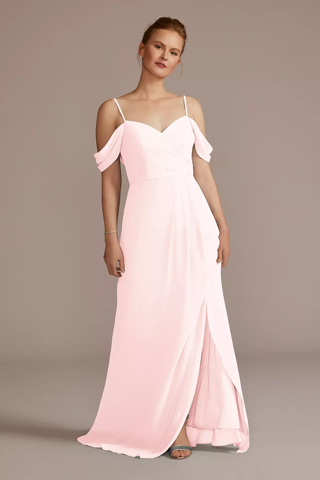 Chiffon Off-the-Shoulder Dress - Image 48
