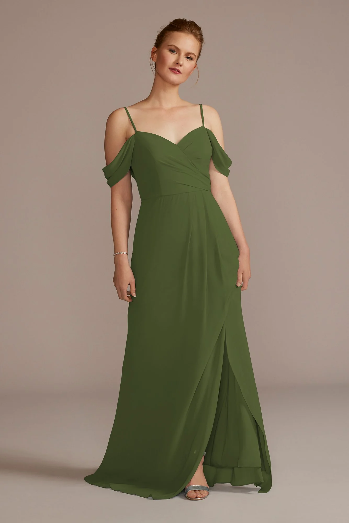 Chiffon Off-the-Shoulder Dress - Image 5