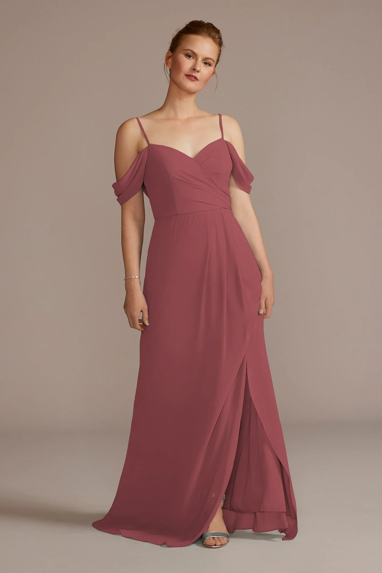 Chiffon Off-the-Shoulder Dress - Image 6