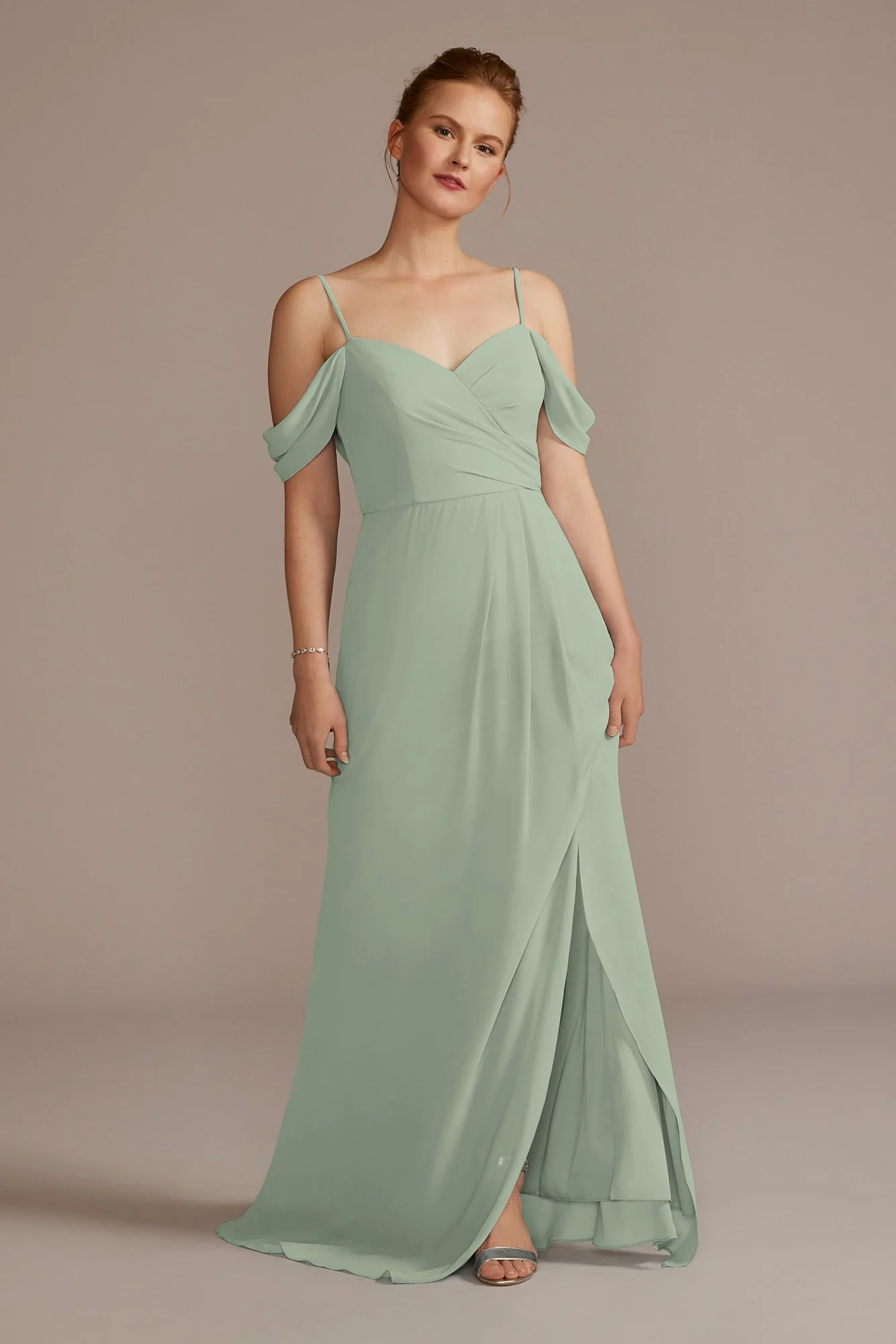 Chiffon Off-the-Shoulder Dress - Image 7