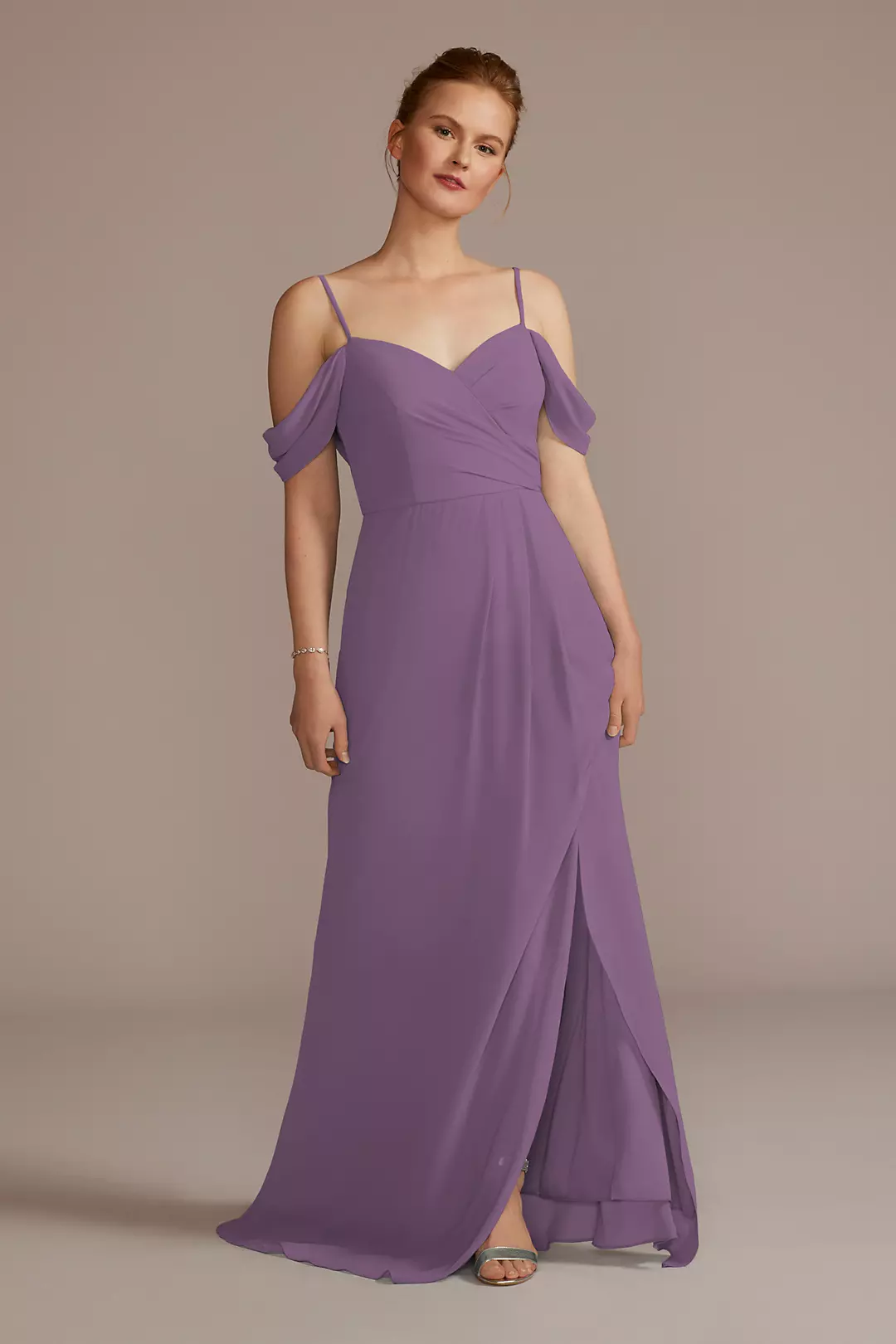 Chiffon Off-the-Shoulder Dress - Image 8