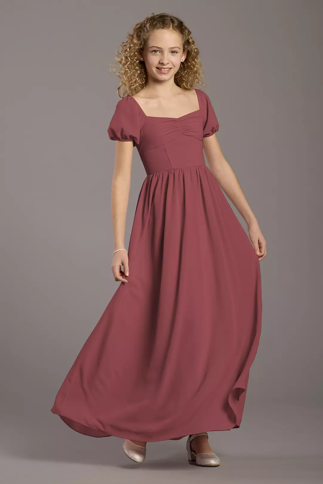 Chiffon Puff Sleeve A-Line Girls Dress - Image 15