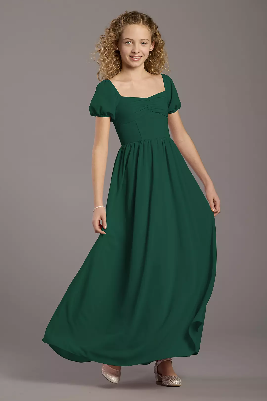 Chiffon Puff Sleeve A-Line Girls Dress - Image 18