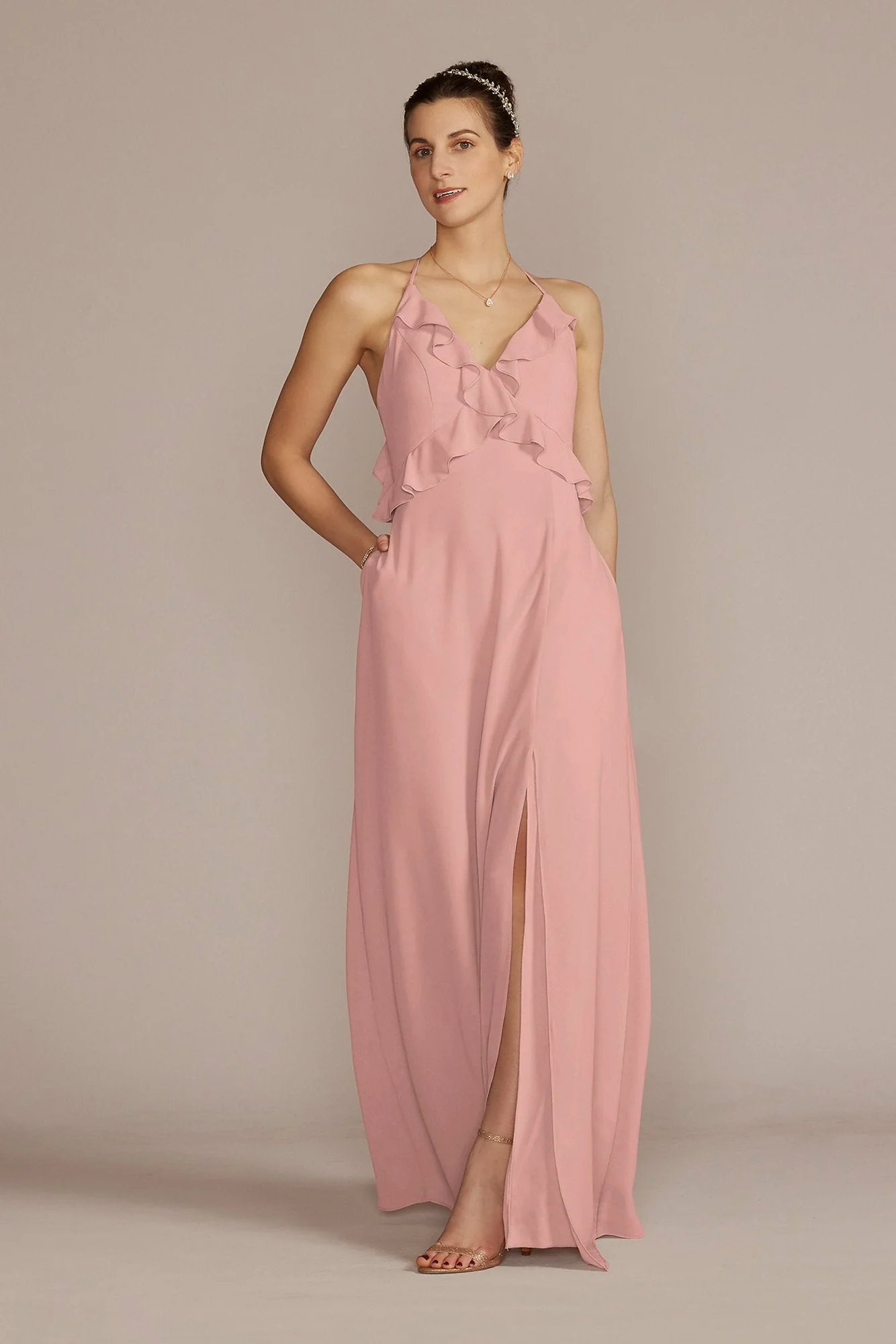 Chiffon Ruffle Empire Waist Dress - Image 10