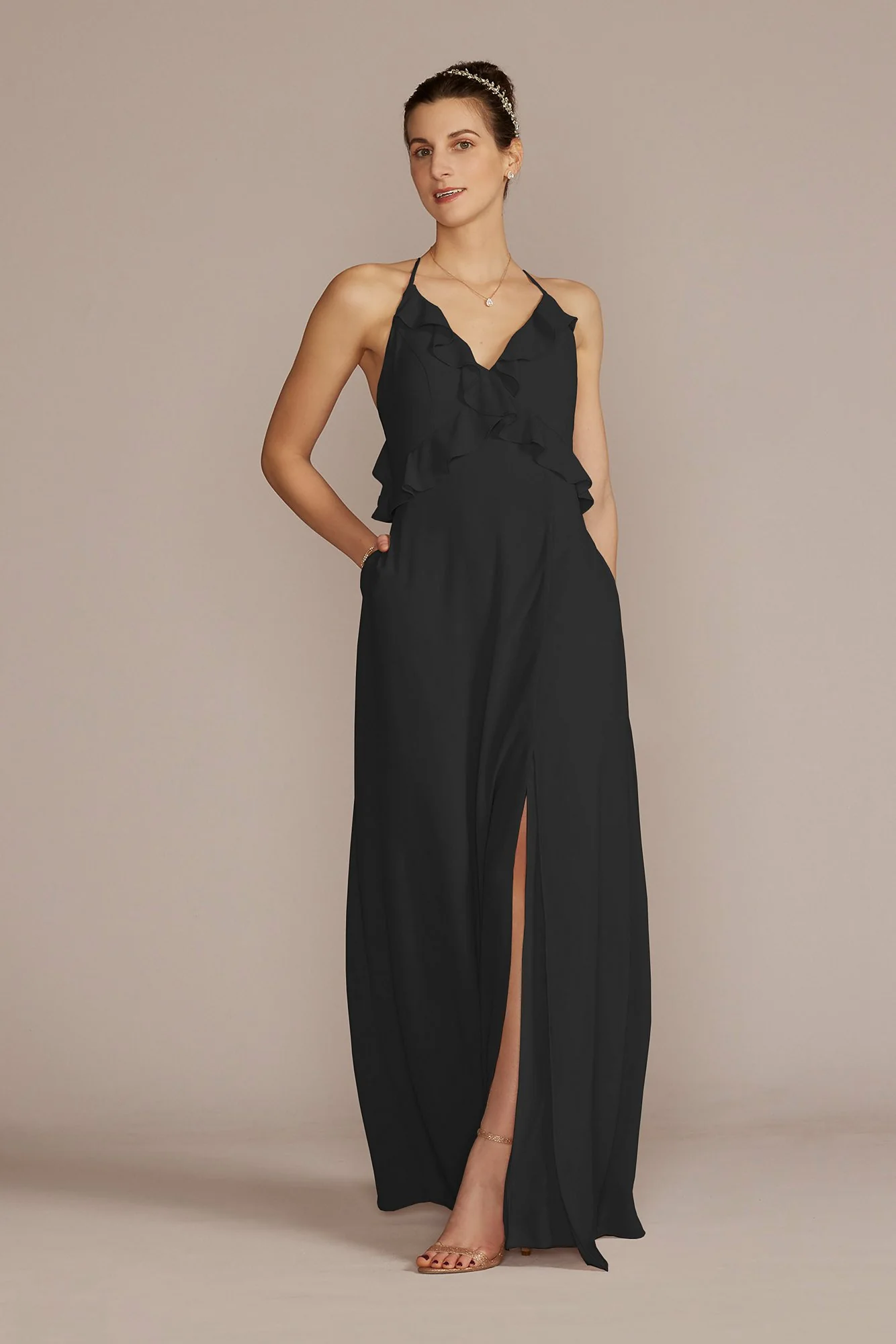 Chiffon Ruffle Empire Waist Dress - Image 11