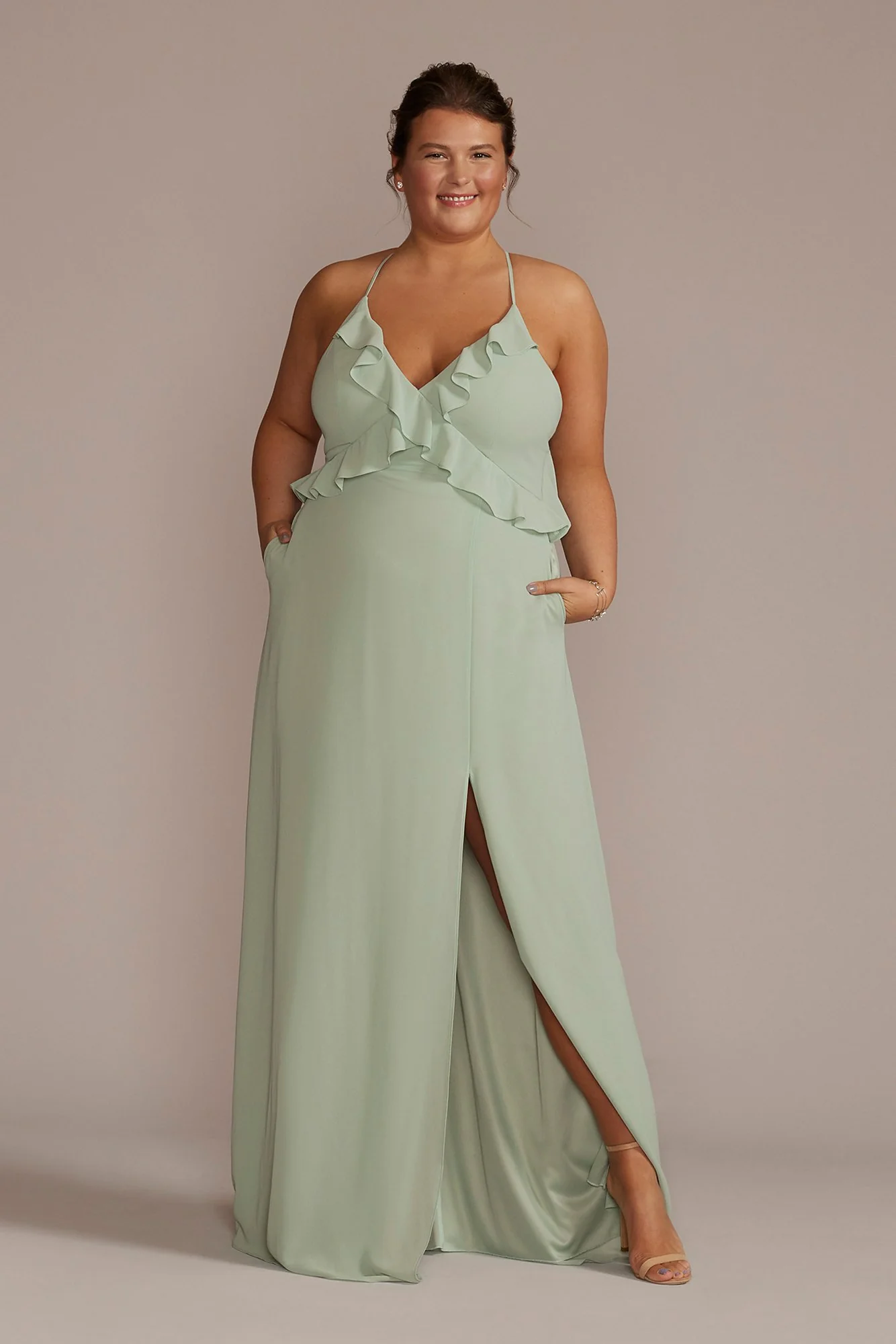 Chiffon Ruffle Empire Waist Dress - Image 15