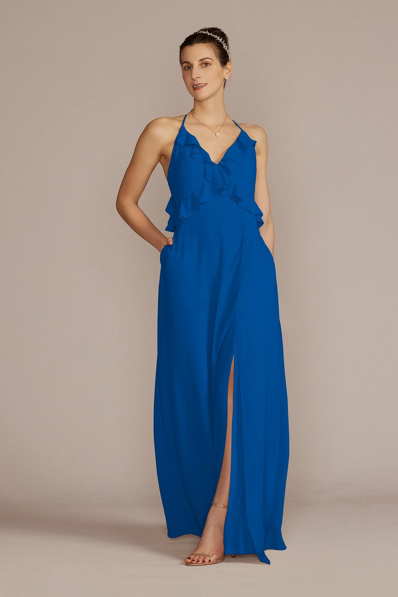 Chiffon Ruffle Empire Waist Dress - Image 17