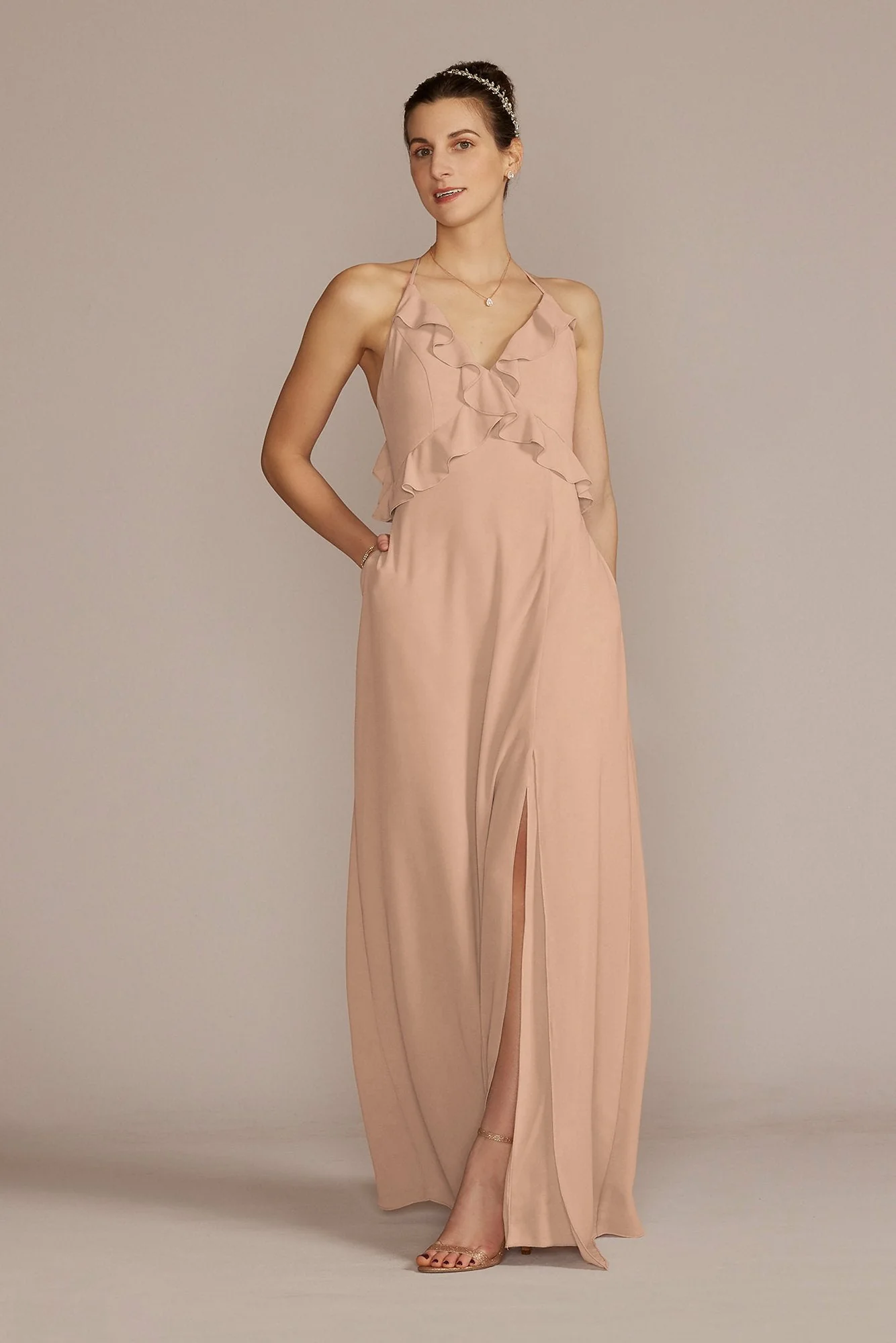 Chiffon Ruffle Empire Waist Dress - Image 22