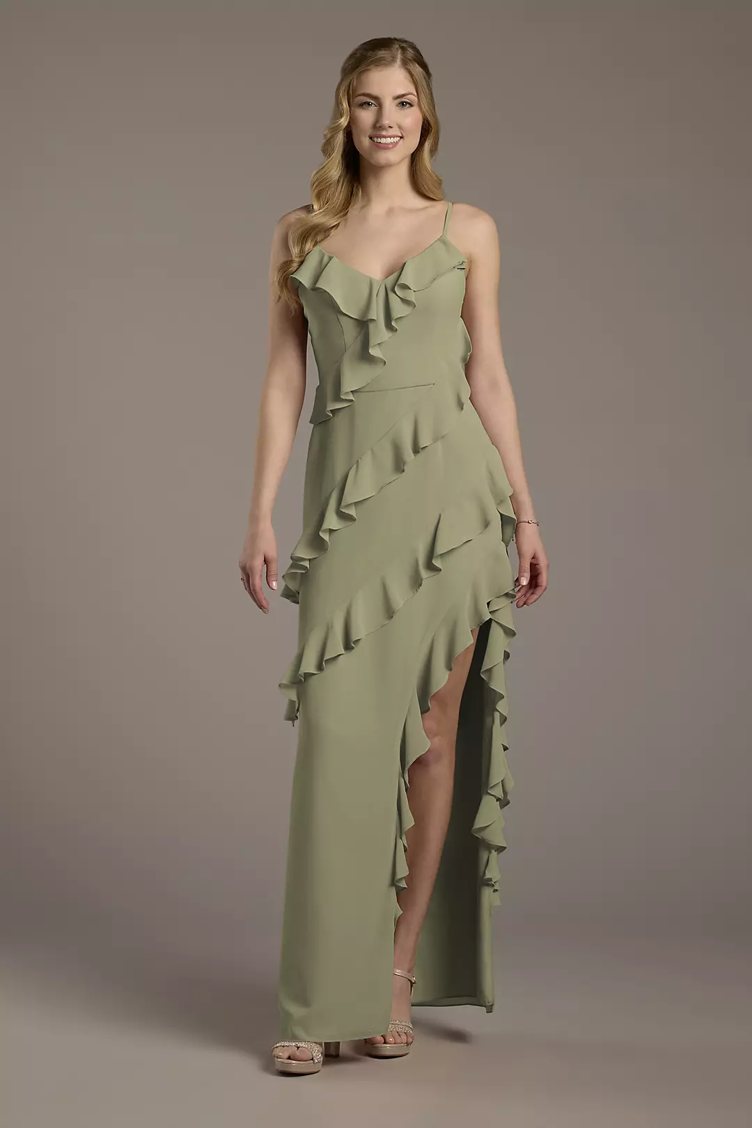 Chiffon Ruffle Sheath Dress - Image 31