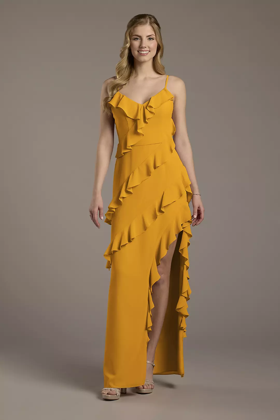 Chiffon Ruffle Sheath Dress - Image 40