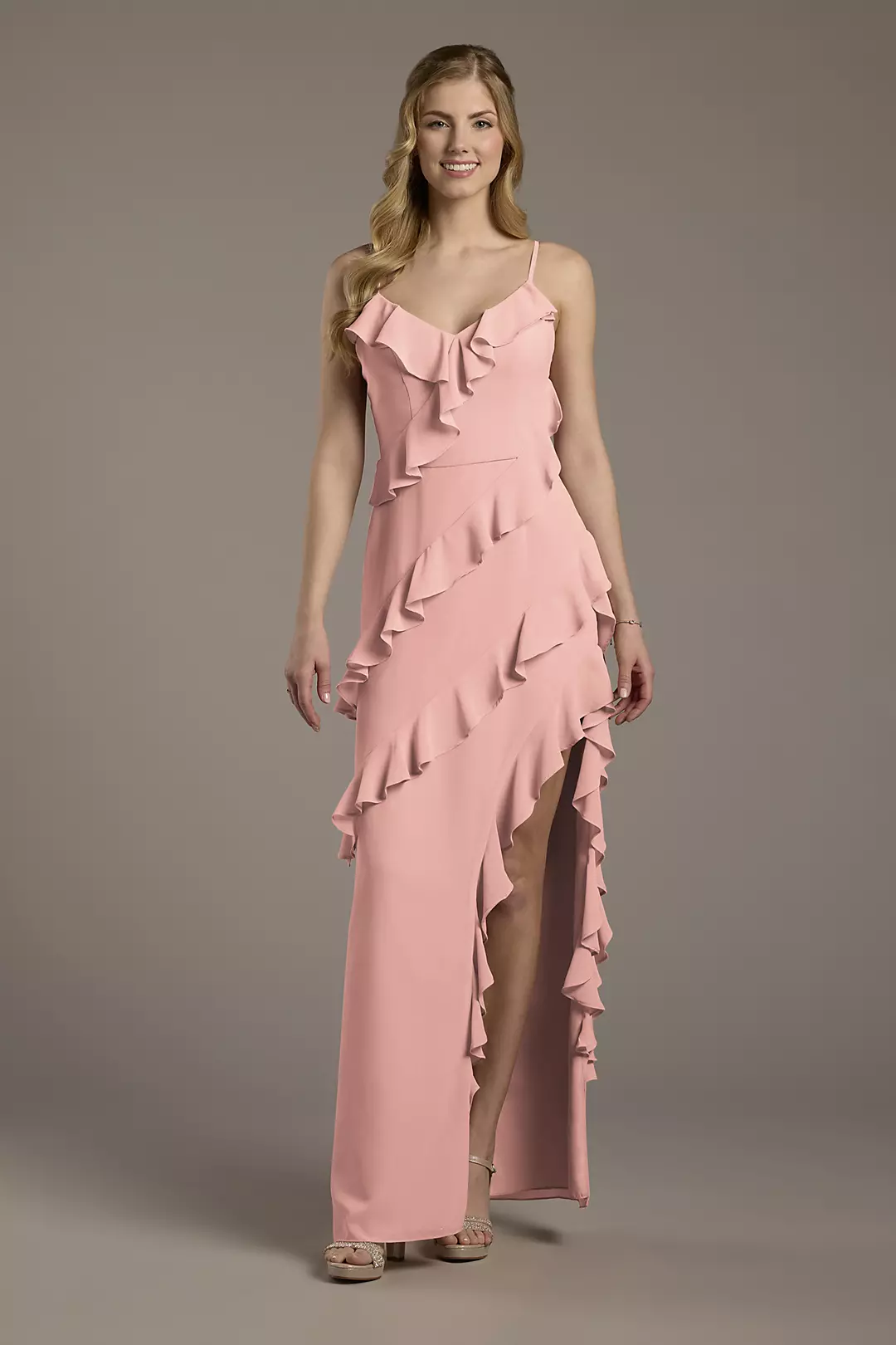 Chiffon Ruffle Sheath Dress - Image 42