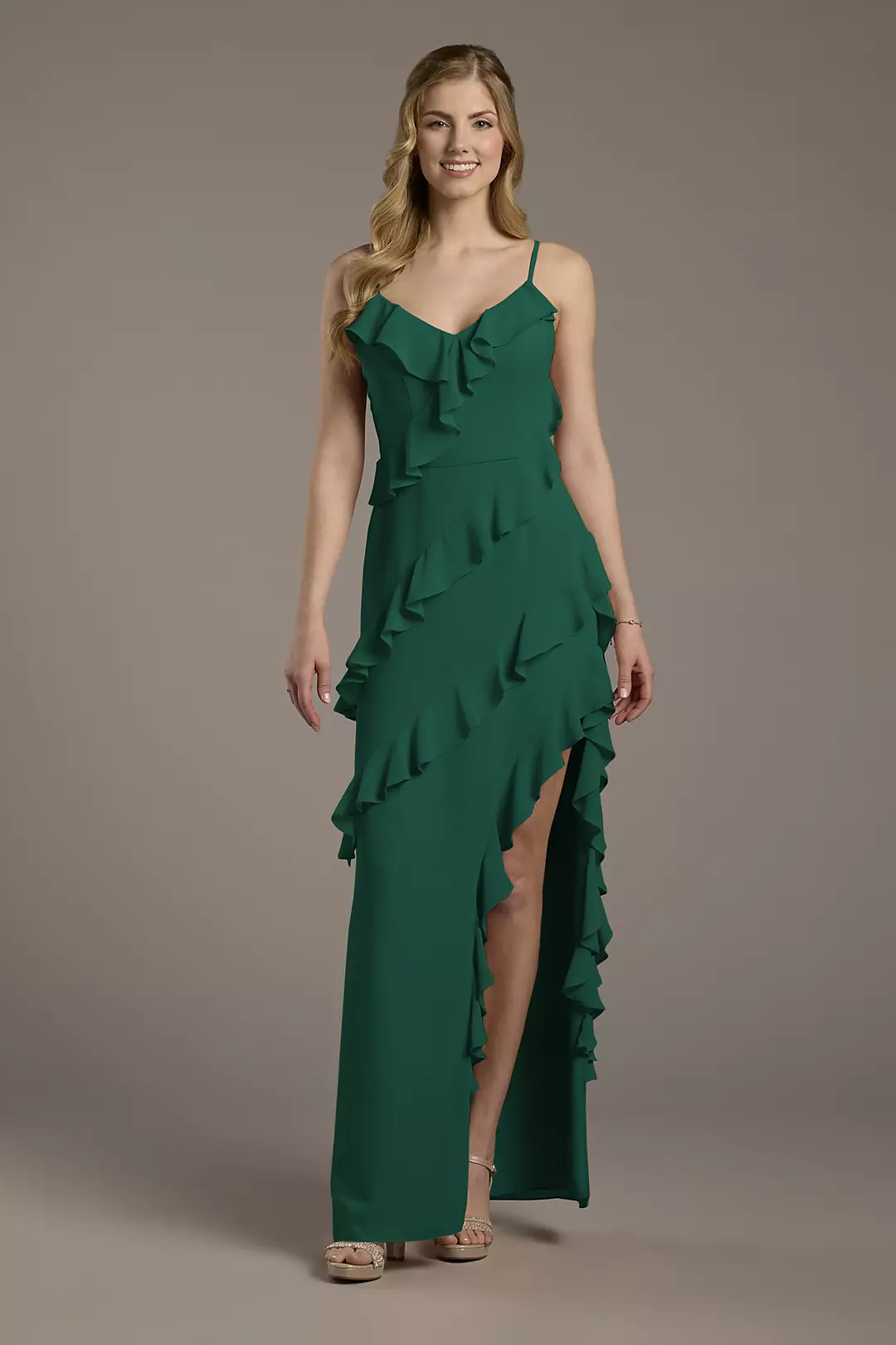 Chiffon Ruffle Sheath Dress - Image 49