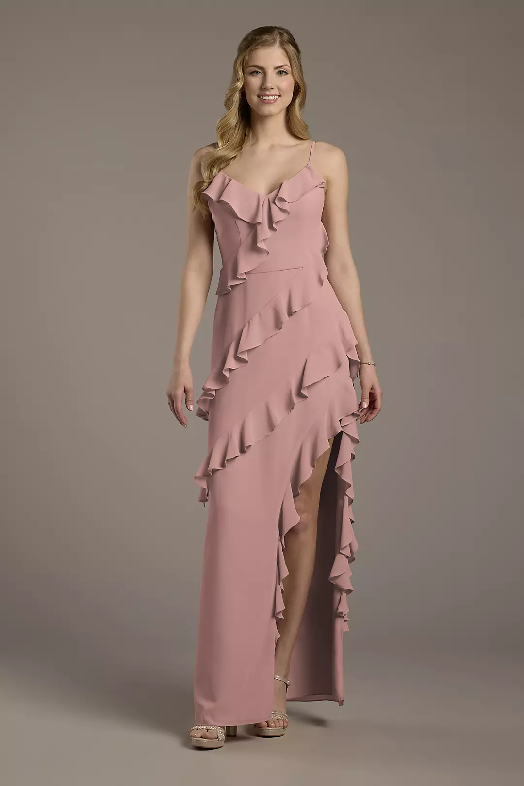 Chiffon Ruffle Sheath Dress - Image 51