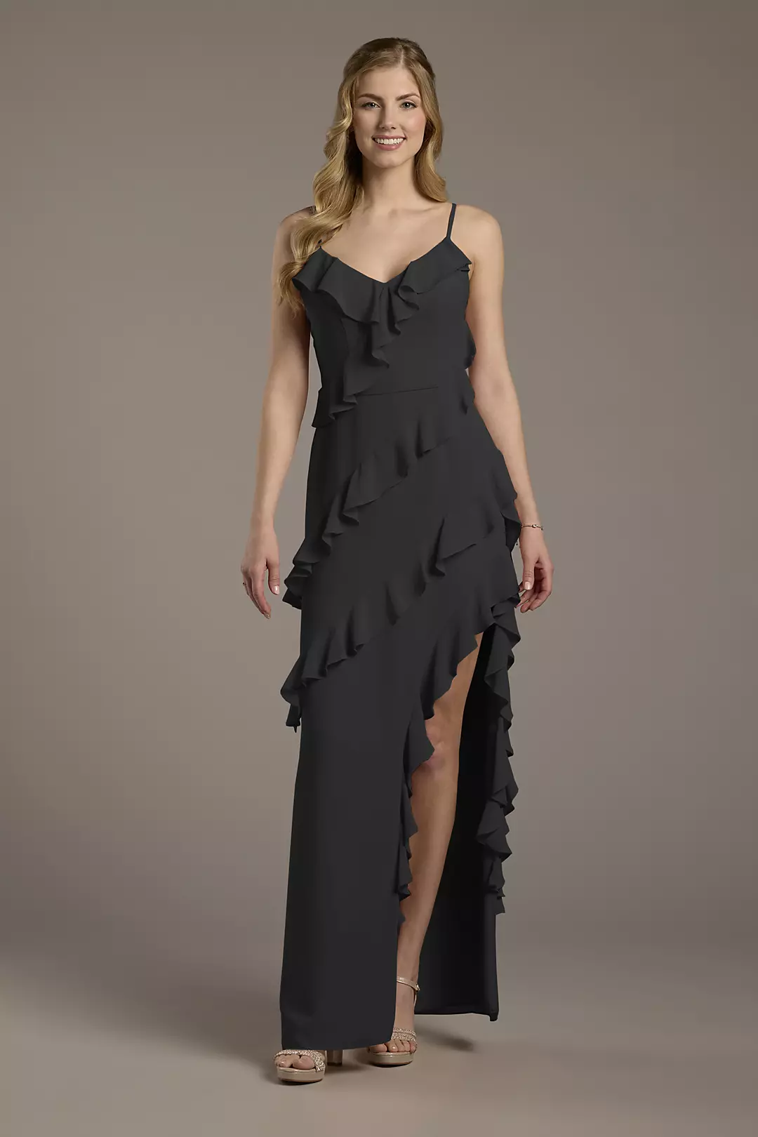 Chiffon Ruffle Sheath Dress - Image 59