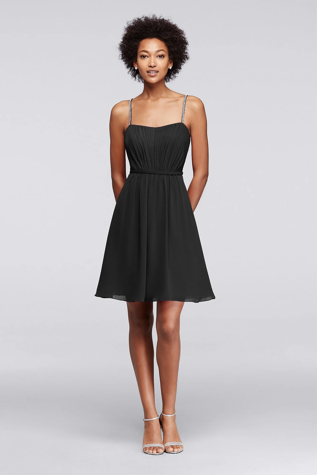 Chiffon Short Bridesmaid Dress with Pleating - Image 5