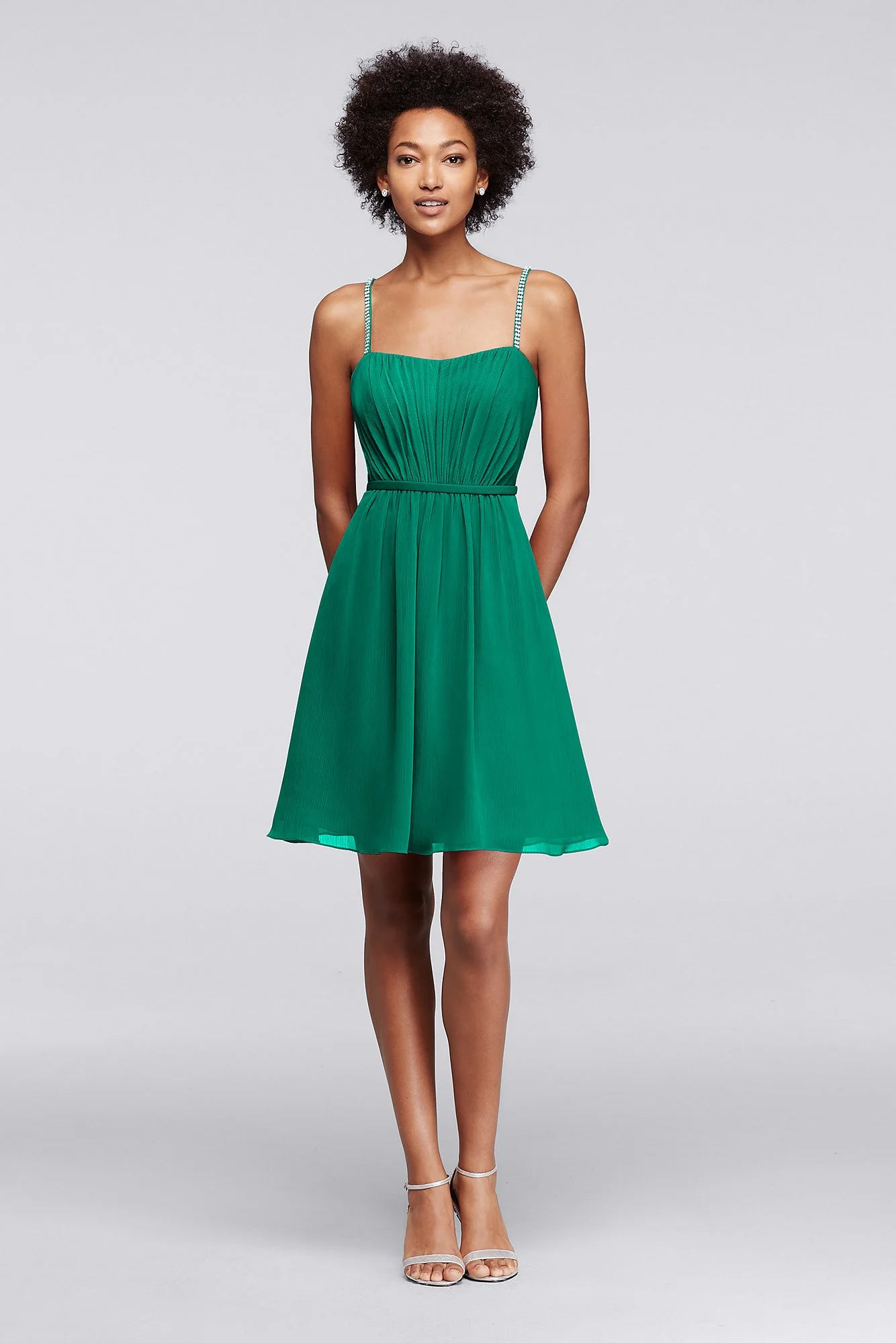 Chiffon Short Bridesmaid Dress with Pleating - Image 7