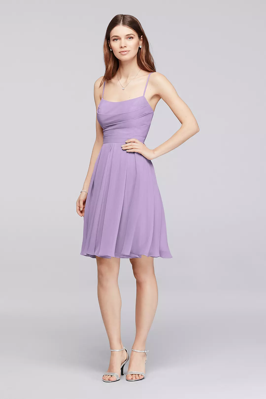Chiffon Short Bridesmaid Dress with Straps - Image 13