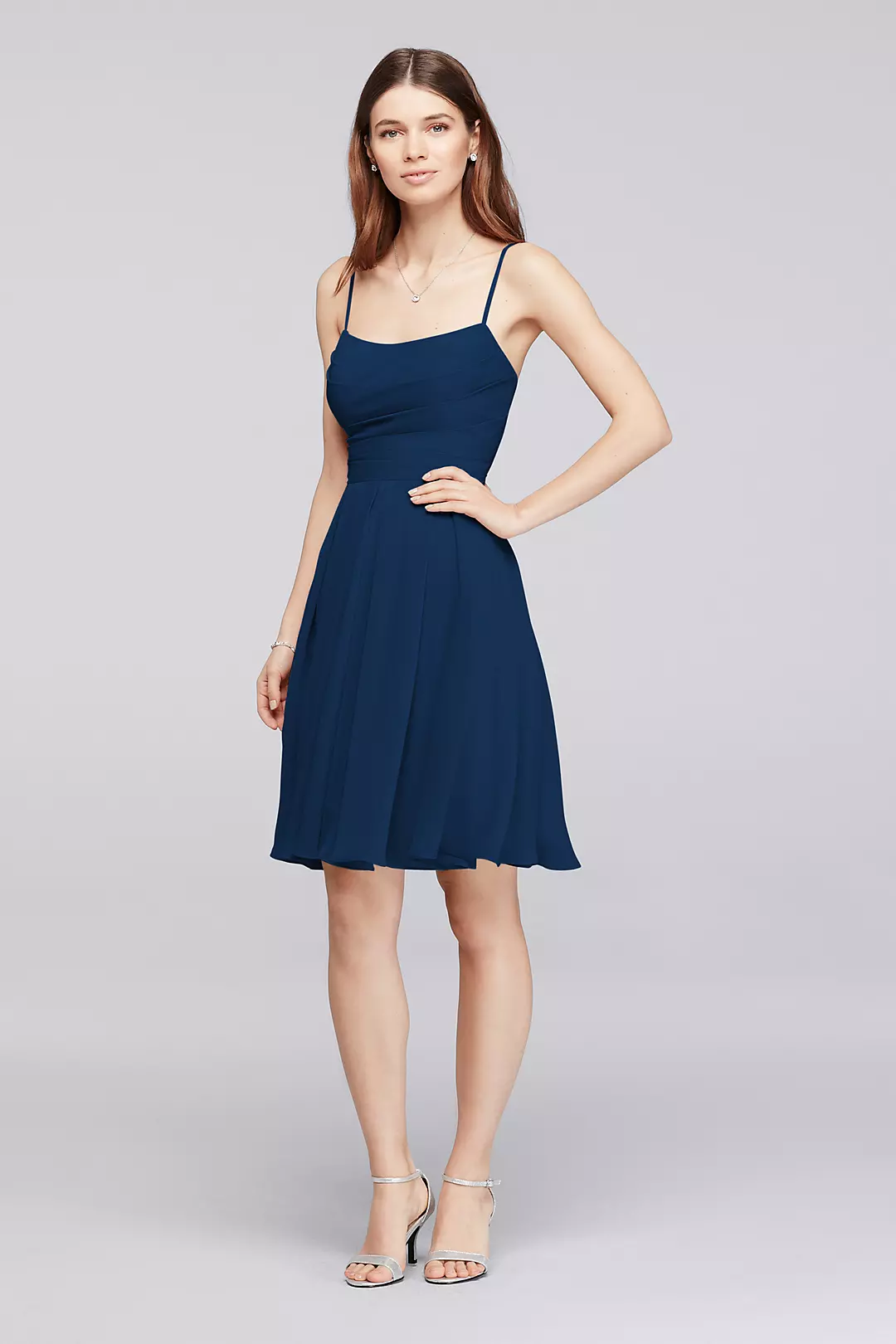 Chiffon Short Bridesmaid Dress with Straps - Image 15