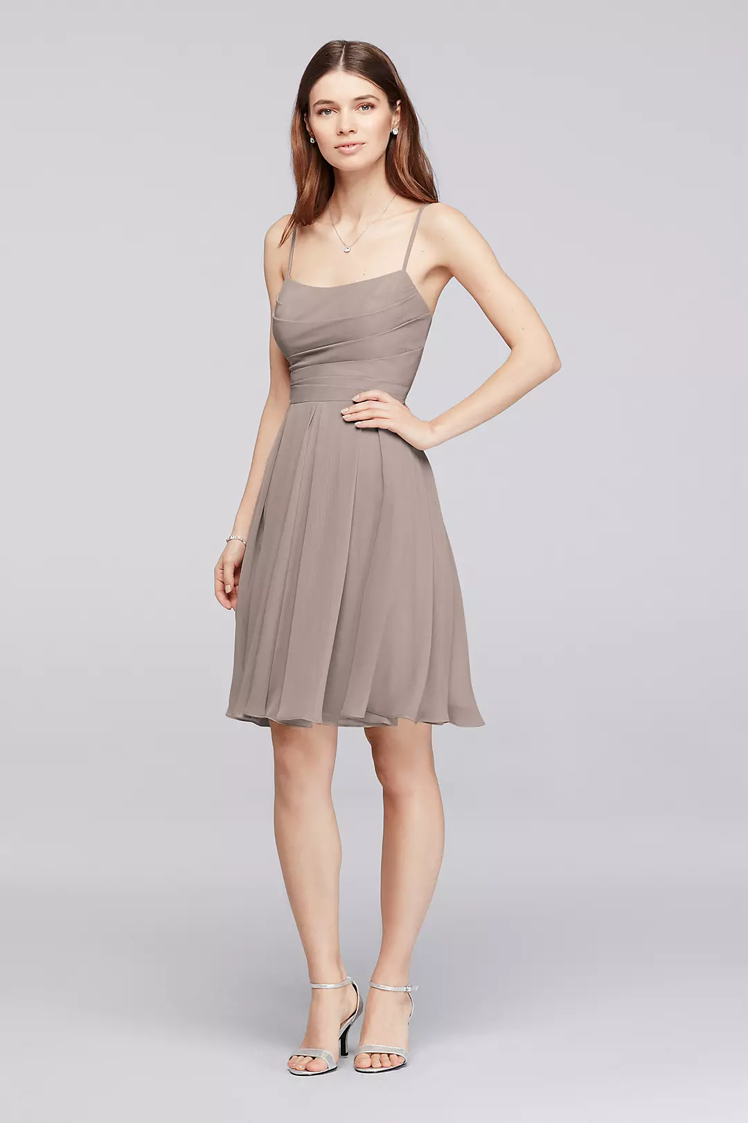Chiffon Short Bridesmaid Dress with Straps - Image 18