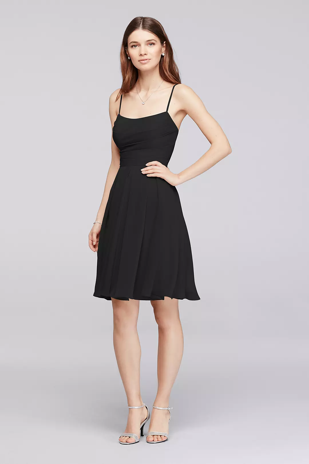 Chiffon Short Bridesmaid Dress with Straps - Image 4