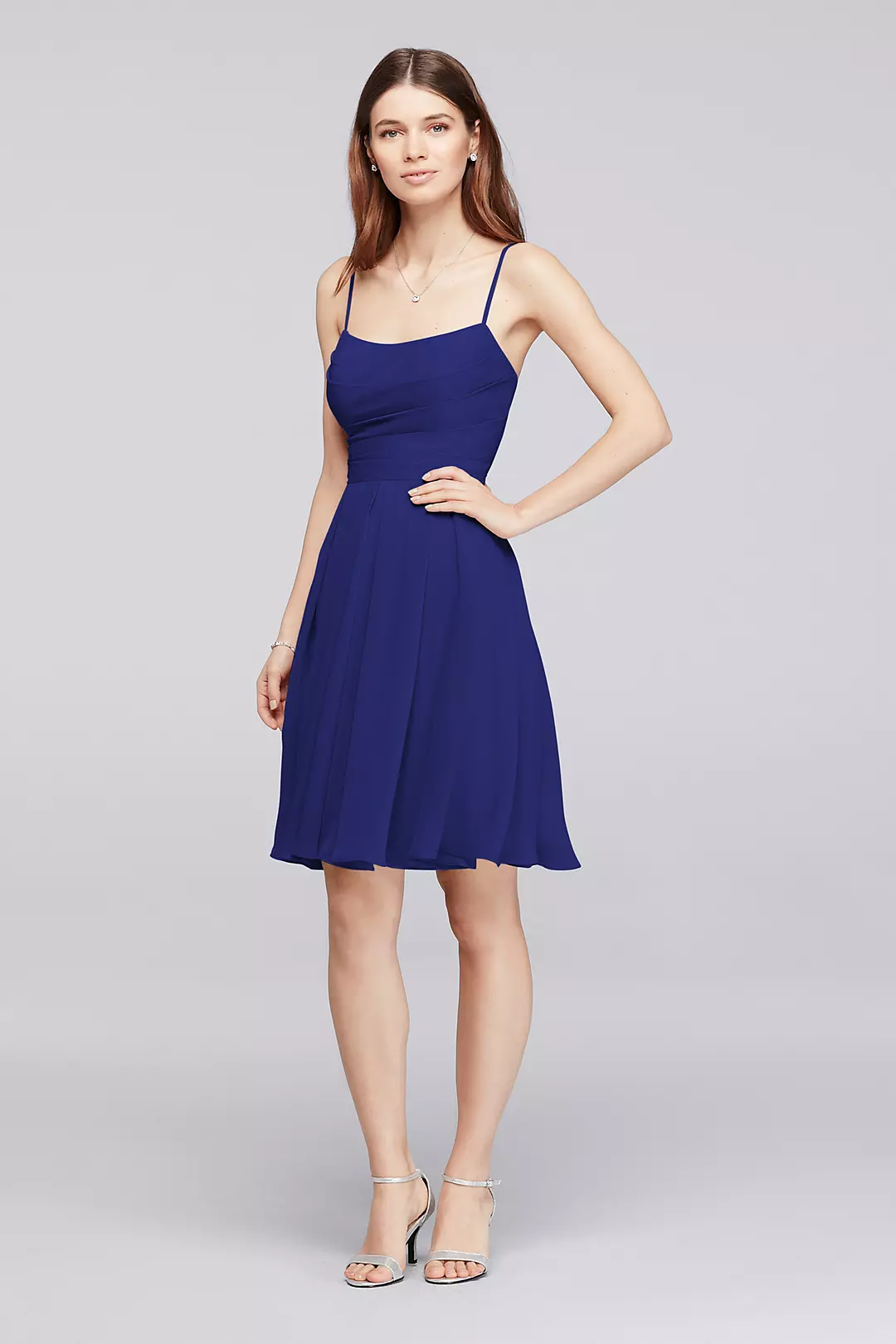 Chiffon Short Bridesmaid Dress with Straps - Image 9