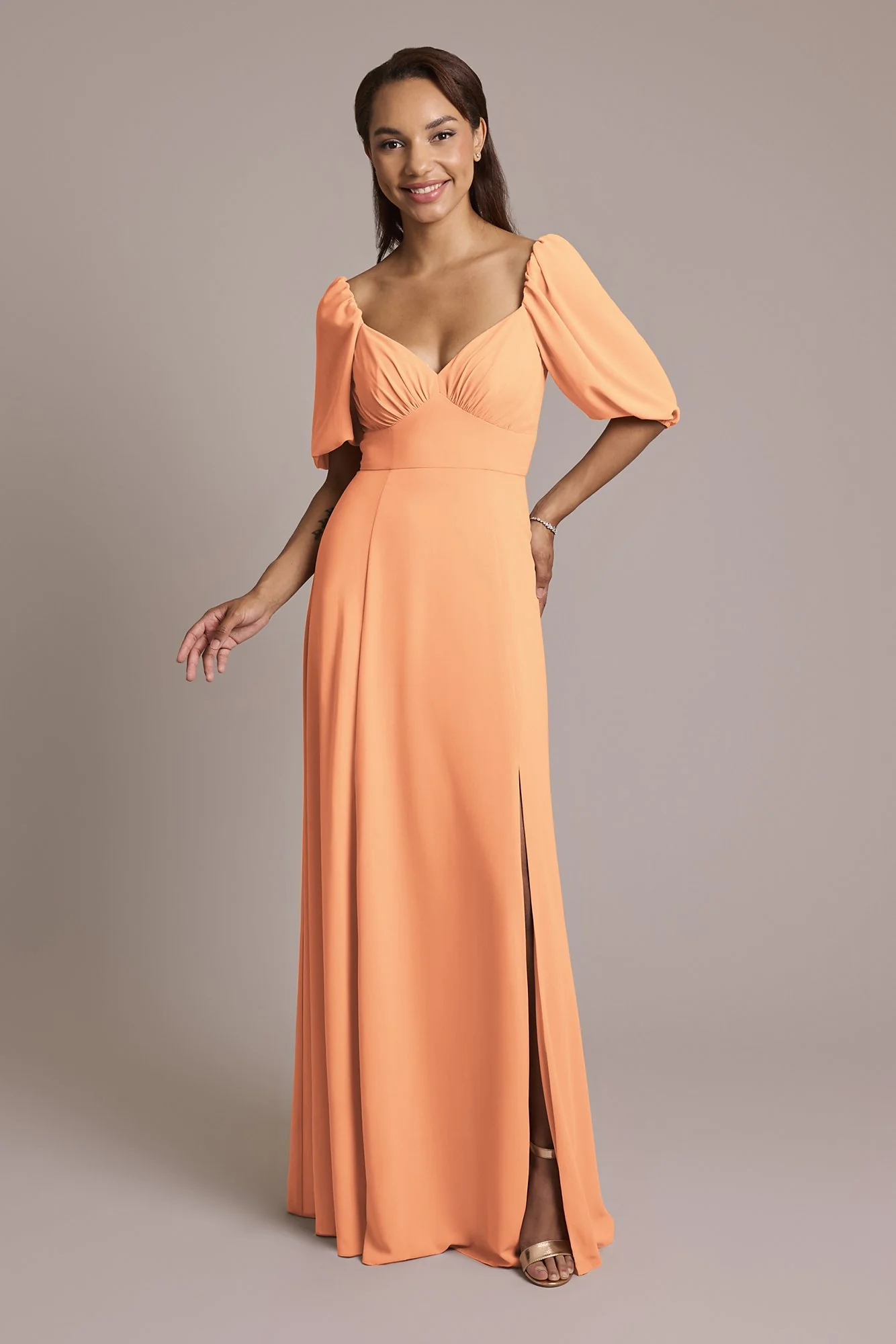 Chiffon Short Sleeve A-Line Dress - Image 22