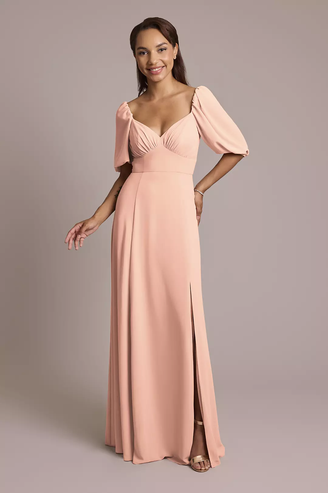 Chiffon Short Sleeve A-Line Dress - Image 48