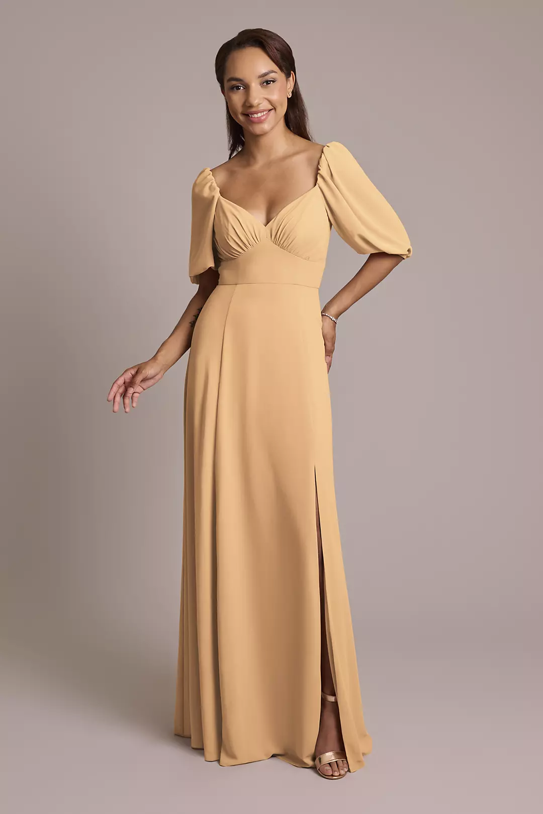 Chiffon Short Sleeve A-Line Dress - Image 67