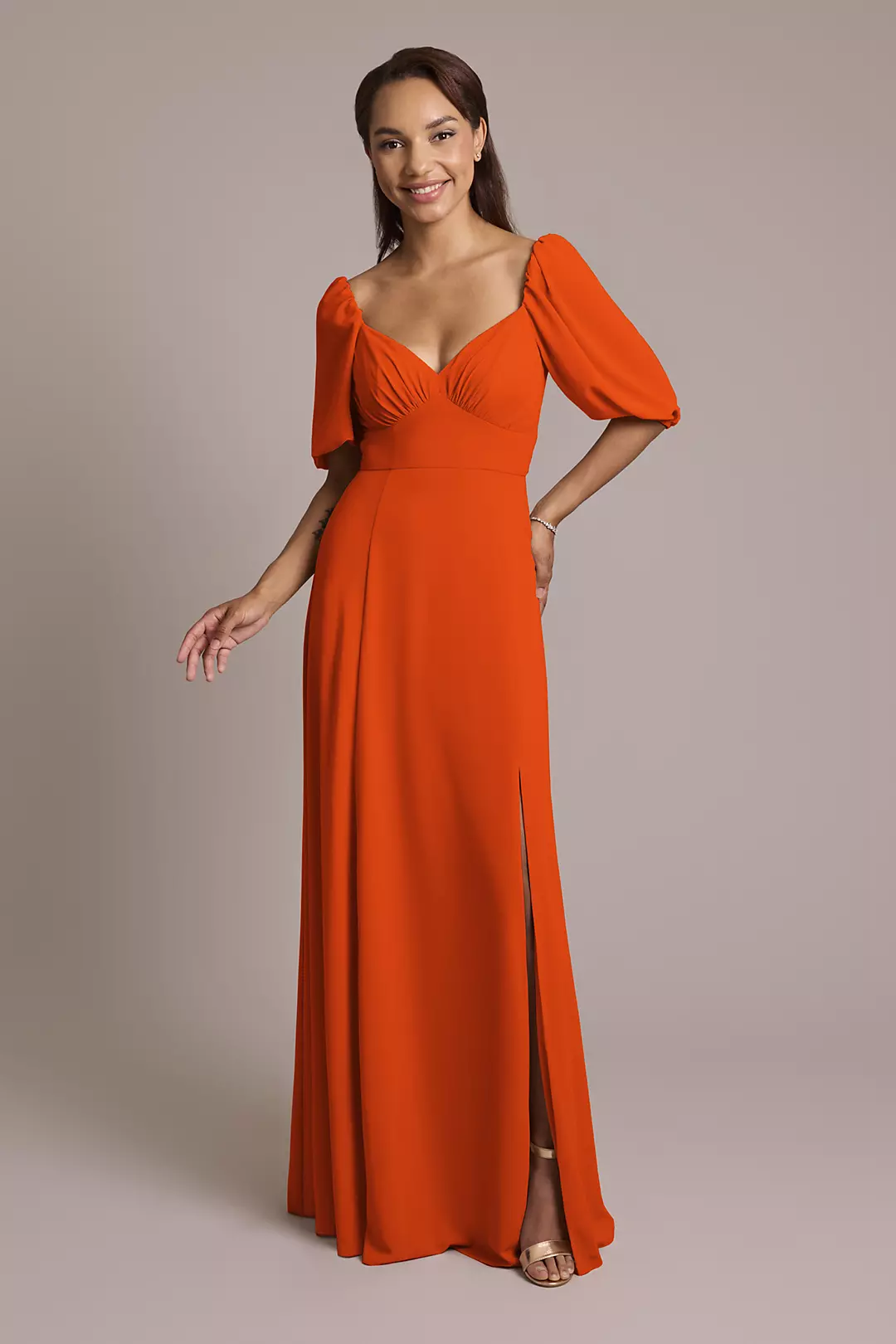 Chiffon Short Sleeve A-Line Dress - Image 70